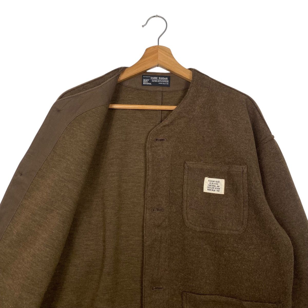 Japanese Brand Cube sugar colarless workwear button jacket Size US M / EU 48-50 / 2 - 10 Thumbnail