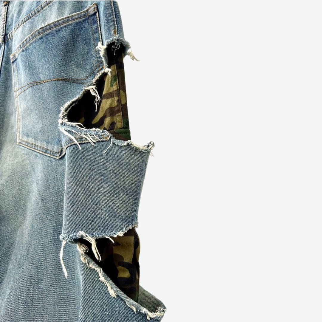 Balenciaga *RARE* Balenciaga AW21 Afterworld Slashed Camo Denim Size US 32 / EU 48 - 5 Thumbnail