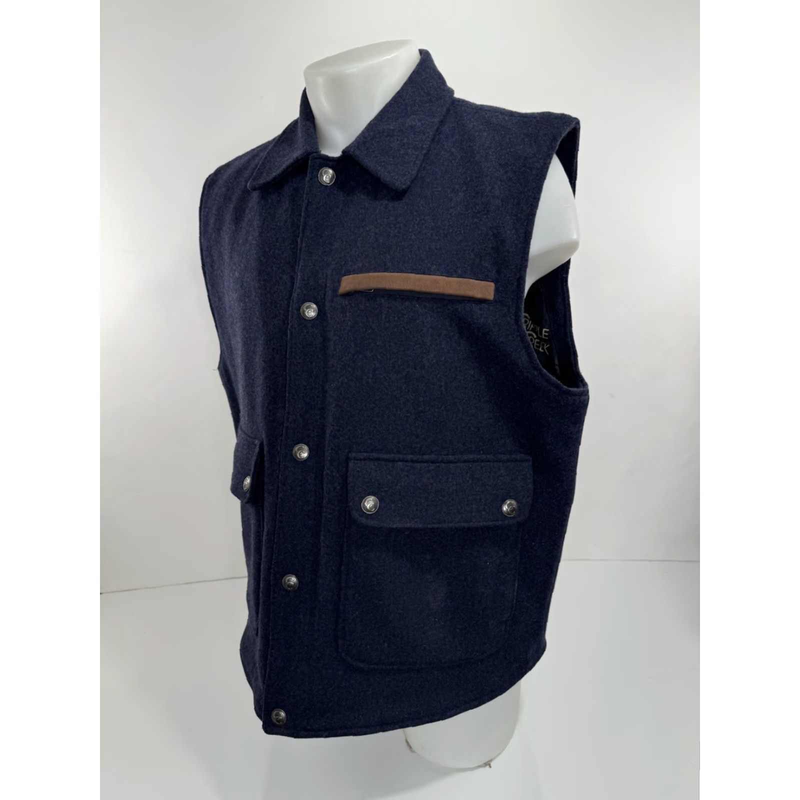 Vintage CRIPPLE CREEK Wool Mens XL Vest Western Ranch Field Barn Jacket Category: Vest Health: N/A Size US XL / EU 56 / 4 - 2 Thumbnail