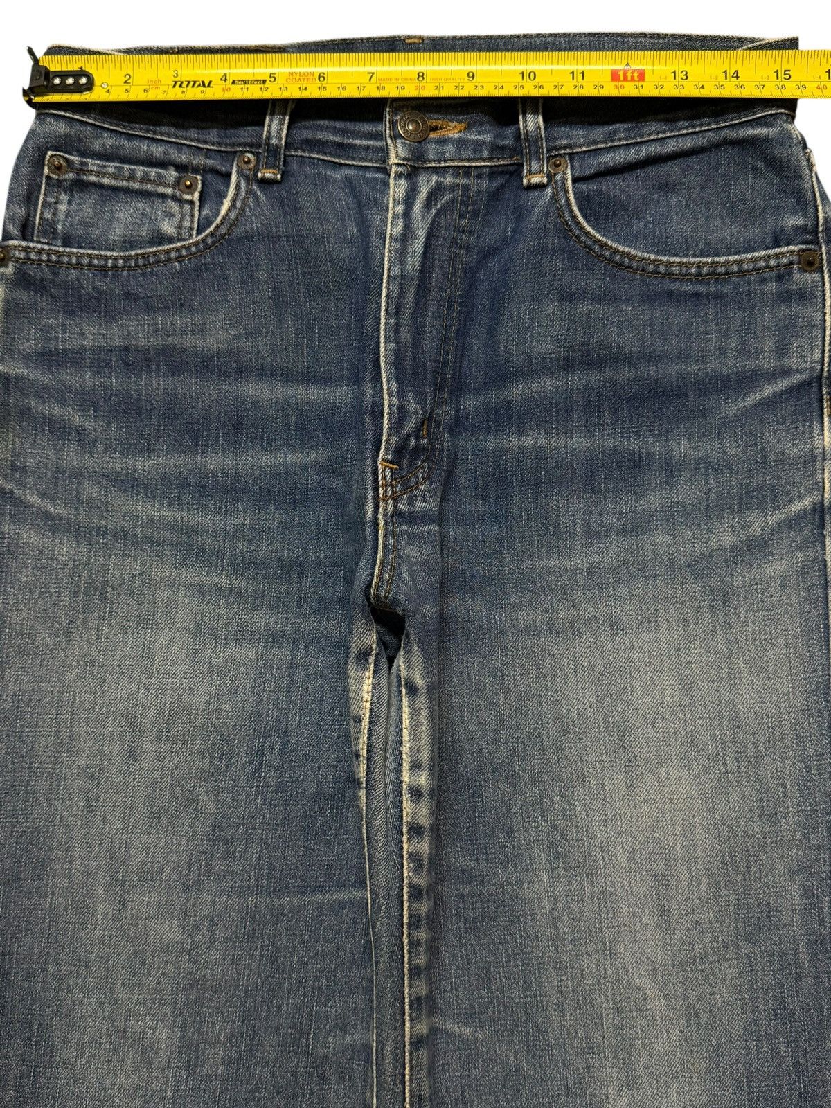 Edwin Vintage 90s Edwin 503z Blue Faded Wash Distressed Wide Leg Size US 30 / EU 46 - 9 Thumbnail