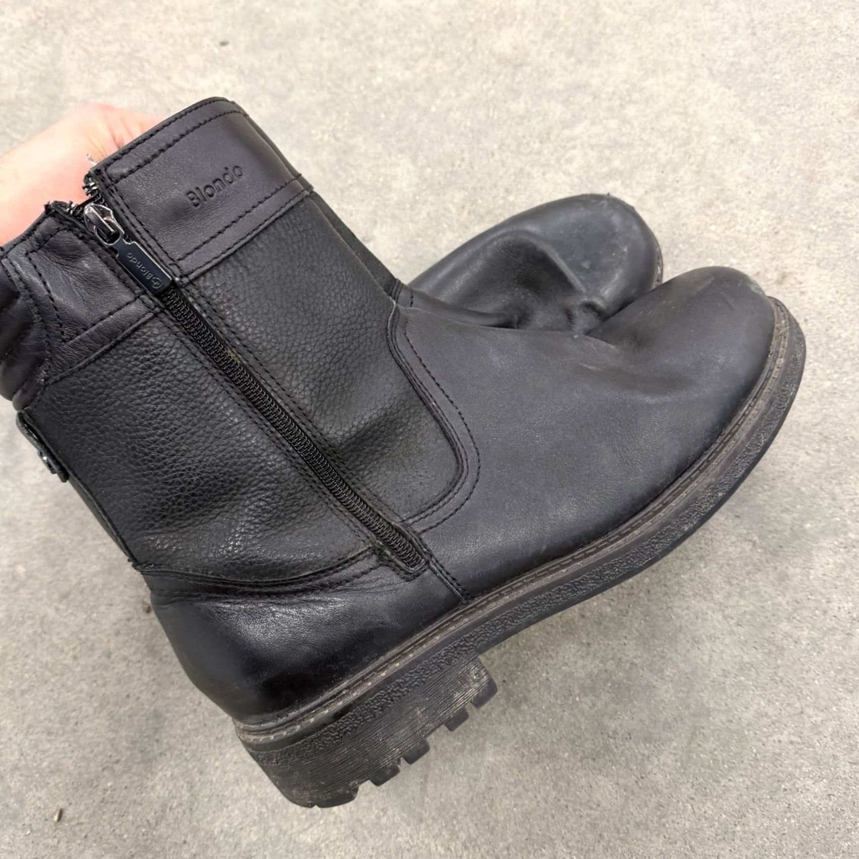 Blondo Blondo Mens Ankle Boots Leather Black Sherpa Lined Size 12 W Western Boots Mens Shoes Leather Black Sherpa Lined Blondo Ankle Boots Size US 12 / EU 45 - 5 Thumbnail
