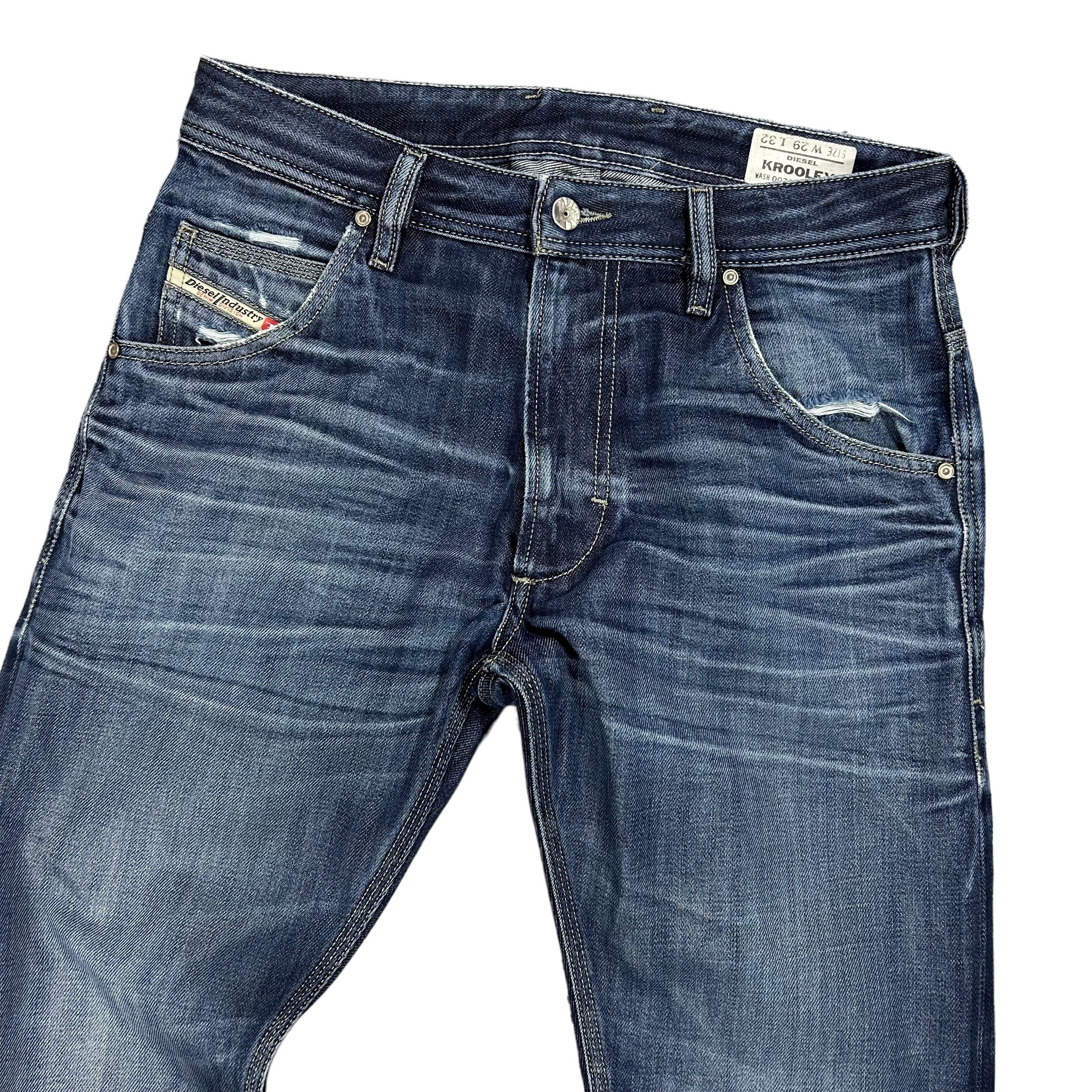 Diesel Diesel Krooley Men's Slim Straight Blue Denim Jeans W29L32 Size US 29 - 3 Thumbnail