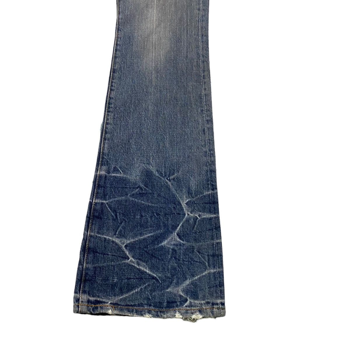 Japanese Brand SCHLUSSEL Low Rise Leather Lace Denim Flare Jeans Size US 30 / EU 46 - 9 Thumbnail
