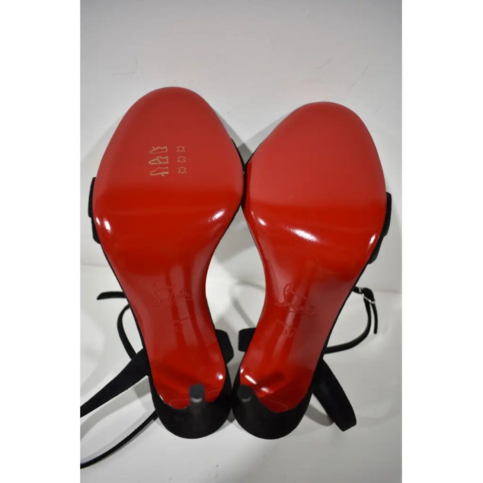 Christian Louboutin Umberta 100 Black Suede Ankle Strap Sandal Heel Pump 37 Size US 7 / IT 37 - 12 Thumbnail