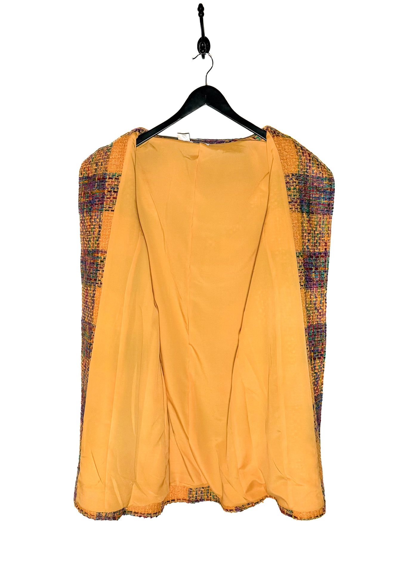 Valentino Valentino Boutique Vintage Orange Checkered Tweed Coat Size M / US 6-8 / IT 42-44 - 7 Thumbnail