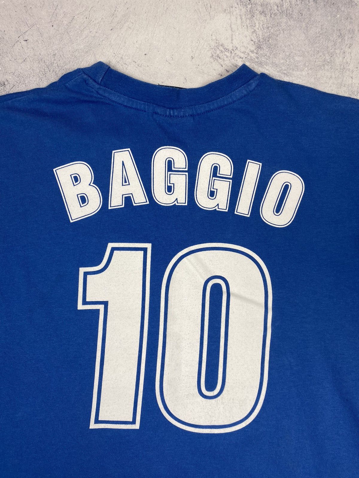 Vintage Vintage 00s Roberto Baggio #10 Italy Cotton T Shirt Jersey Size US L / EU 52-54 / 3 - 2 Thumbnail
