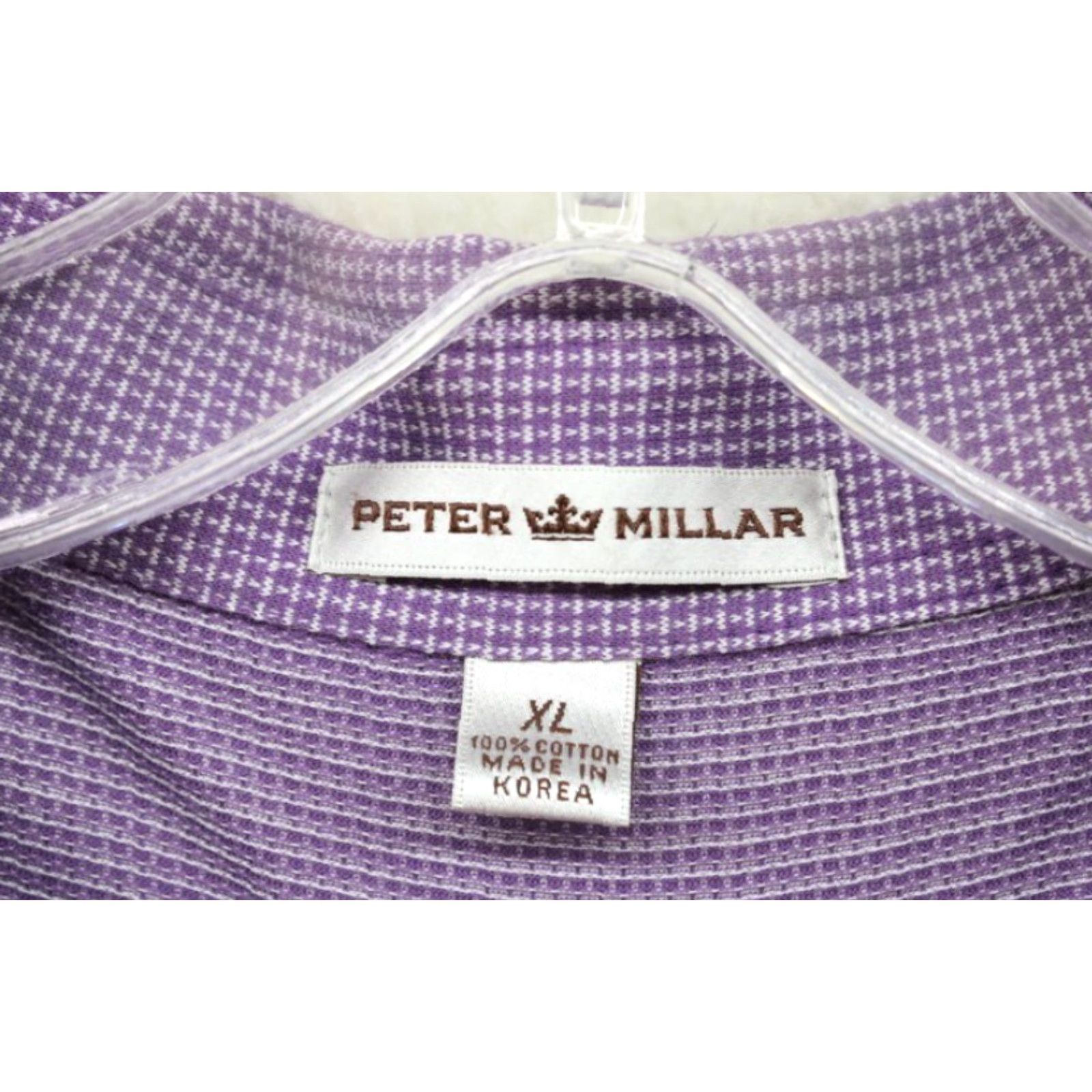 Peter Millar Peter Millar Polo Shirt Men's XL Purple Micro Check Golf Preppy Cotton MF16K08S Size US XL / EU 56 / 4 - 4 Thumbnail