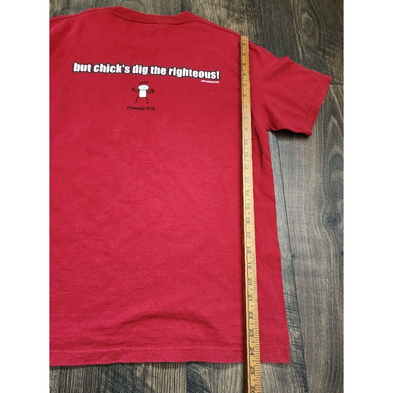 Delta VINTAGE Delta T-Shirt Mens M Red 2000s Christian Chicks Dig Me Proverbs 11:18 Crew Neck Size US M / EU 48-50 / 2 - 3 Thumbnail