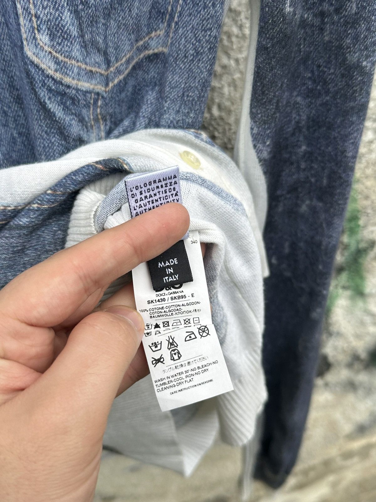 Dolce & Gabbana 1990s Y2K Dolce & Gabbana Trompe L’oeil Denim Cardigan Size M / US 6-8 / IT 42-44 - 5 Thumbnail