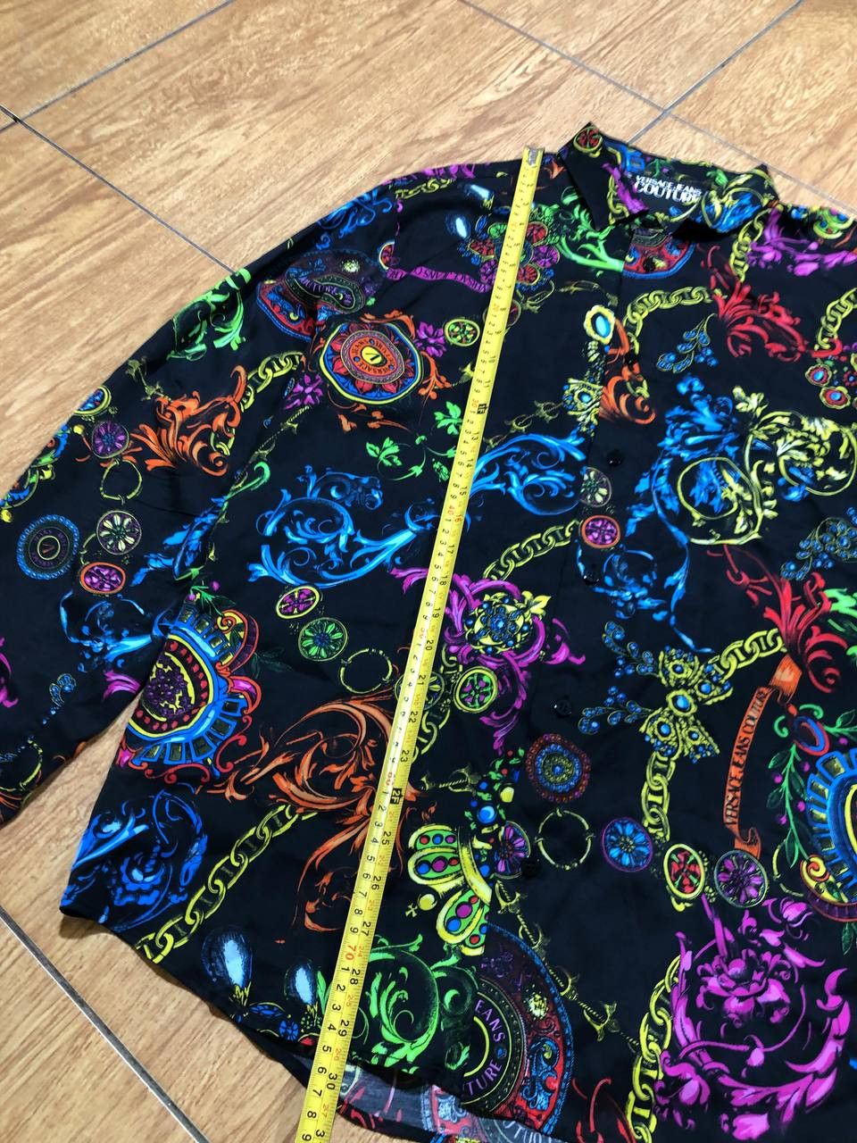 Versace Jeans Couture Versace Viscosa Mens Shirt multicolor Print Jewels Size US L / EU 52-54 / 3 - 10 Thumbnail