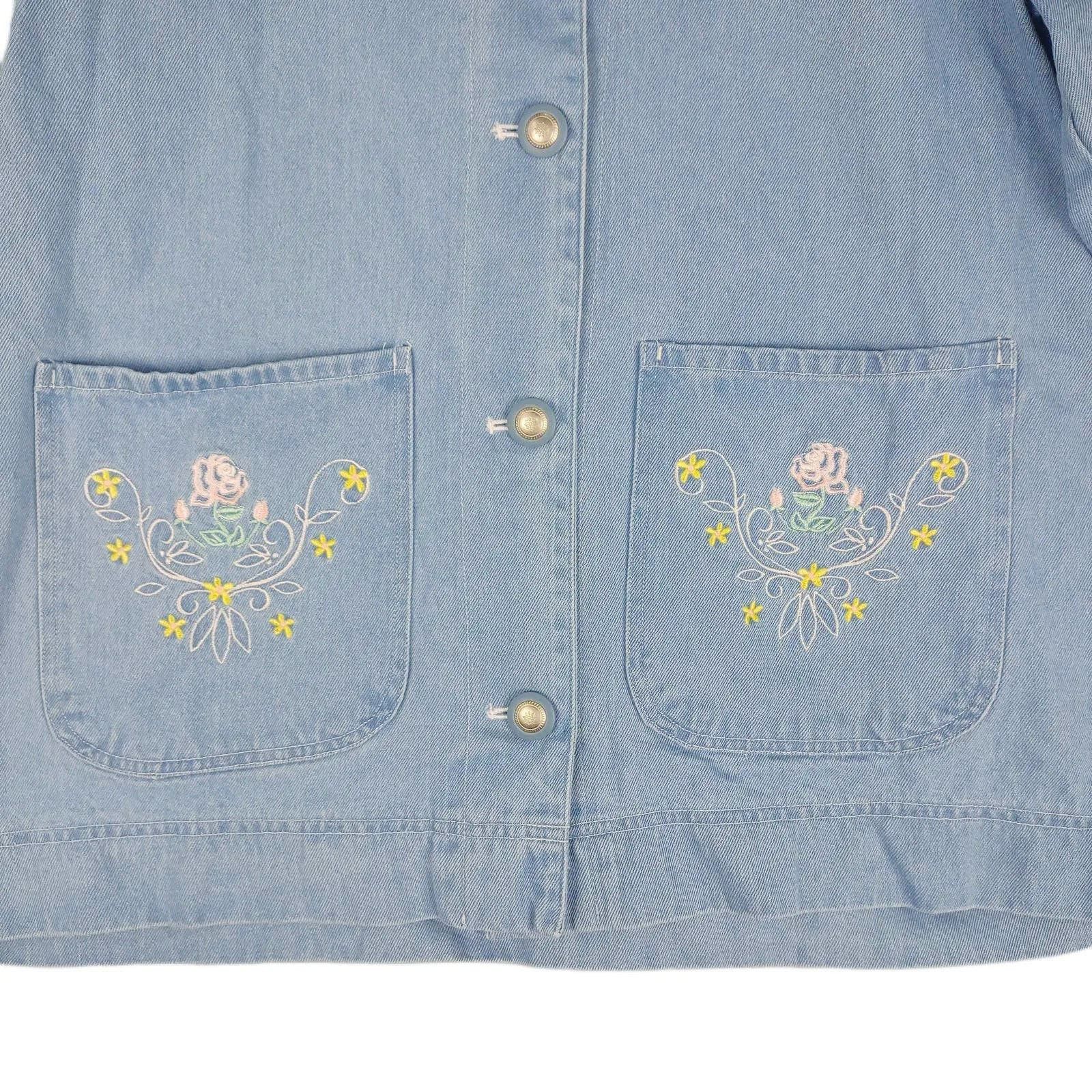 Haband Vintage 80s 90s Haband Floral Embroidered Denim Jacket | Grailed