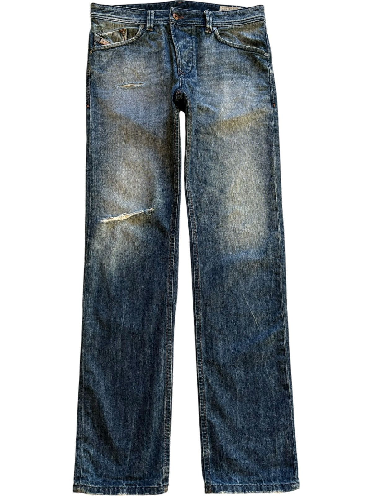 Diesel × Diesel Black Gold Vintage Diesel Faded Blue Wash Distressed Slim Jeans Size US 34 / EU 50 - 1 Thumbnail