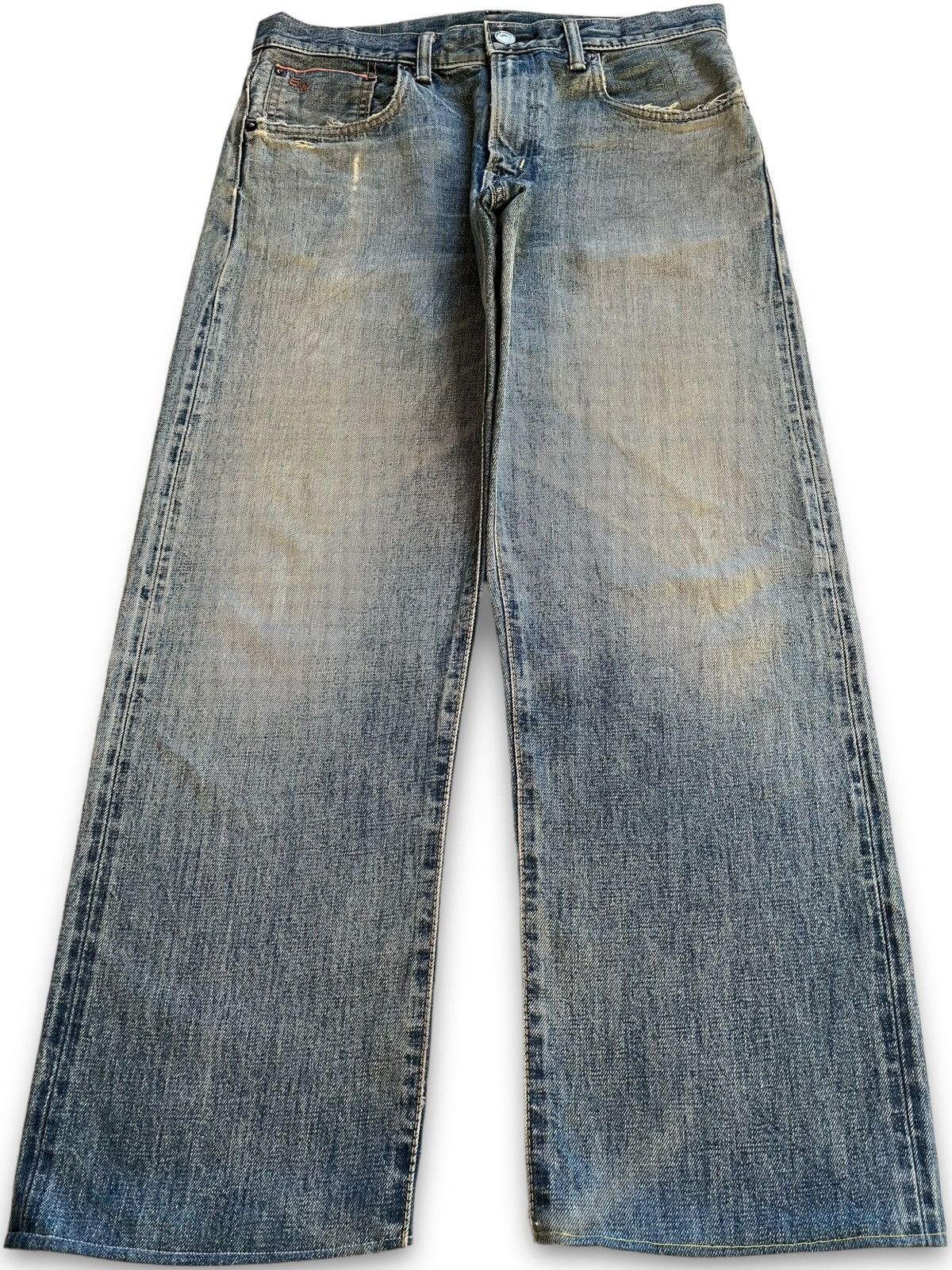 Edwin Vintage Japanese Edwin 505Z Selvedge Distressed Baggy Jeans Size US 33 - 2 Thumbnail