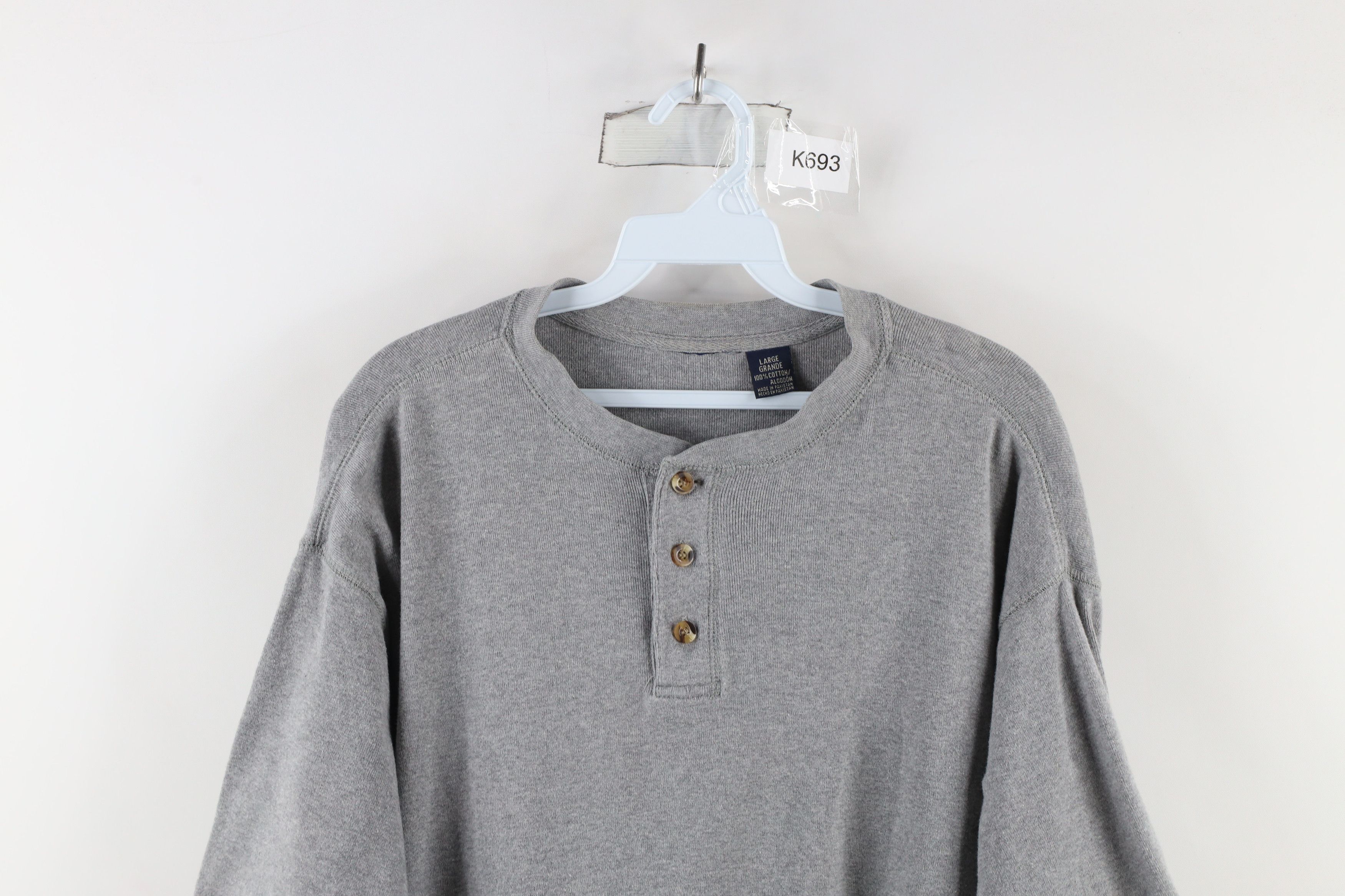 Vintage Vintage 90s Streetwear Knit Short Sleeve Henley T-Shirt Size US L / EU 52-54 / 3 - 2 Thumbnail
