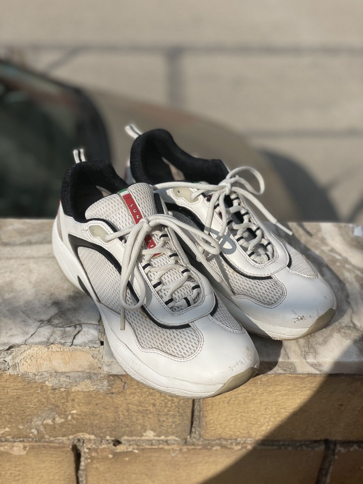 Prada RARE Prada Luna Rossa LUE 001 White leather Sneakers size 41 Size US 8 / EU 41 - 4 Thumbnail