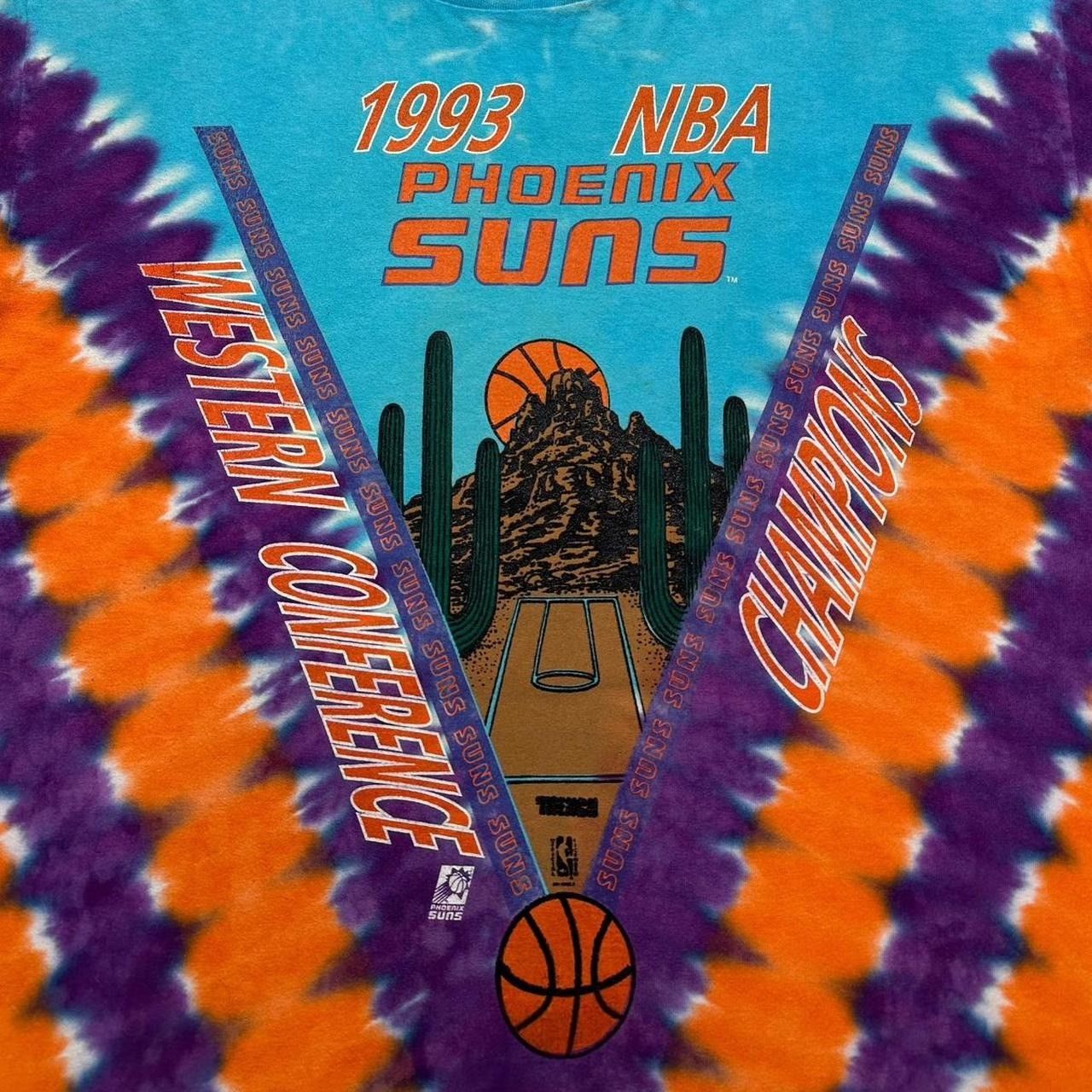 NBA × Vintage Vintage Phoenix Suns 1993 Tie-Dye Trench Darker T-Shirt Size US XL / EU 56 / 4 - 3 Thumbnail