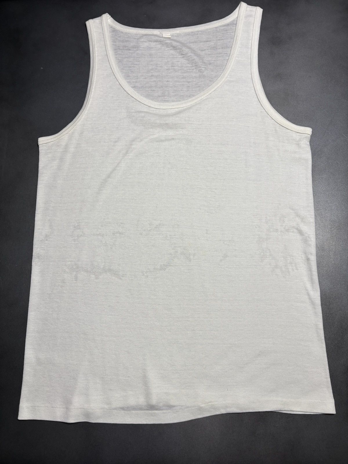 Vintage 1970s Military Undershirt Thrash Vintage Paper Thin Tank Top Size US XL / EU 56 / 4 - 14 Thumbnail