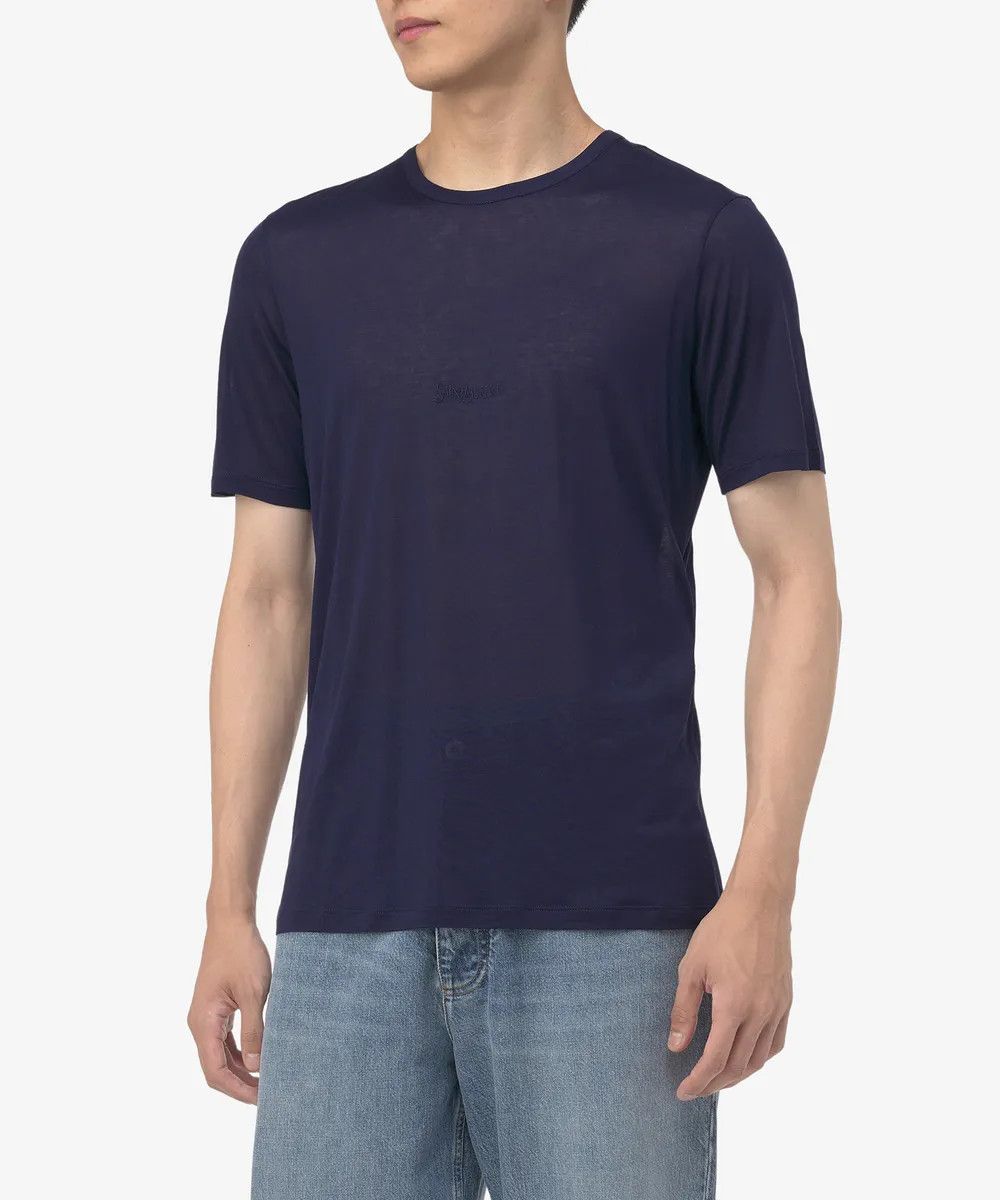 Saint Laurent Paris o1s1wg110625 749102 T-Shirt in Blue Size US XS / EU 42 / 0 - 2 Thumbnail