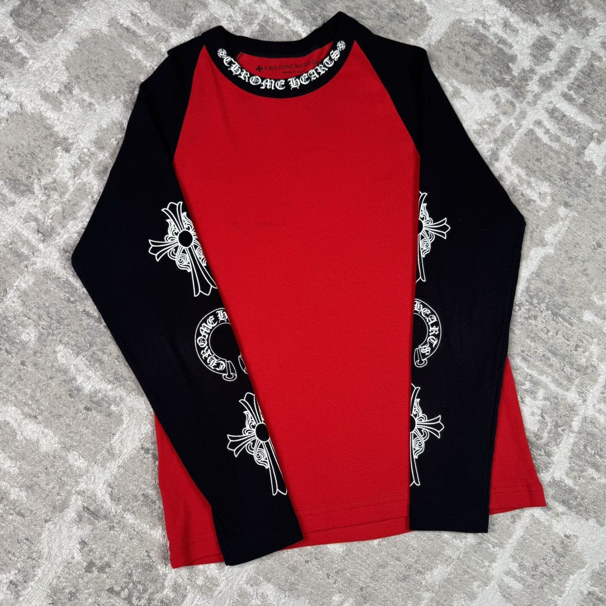 Chrome Hearts CHROME HEARTS Scroll Longsleeve T Shirt Red | Grailed