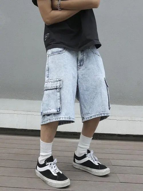 Jean Cargo Denim jeans jorts Y2K Drip shorts Size US 32 / EU 48 - 4 Thumbnail