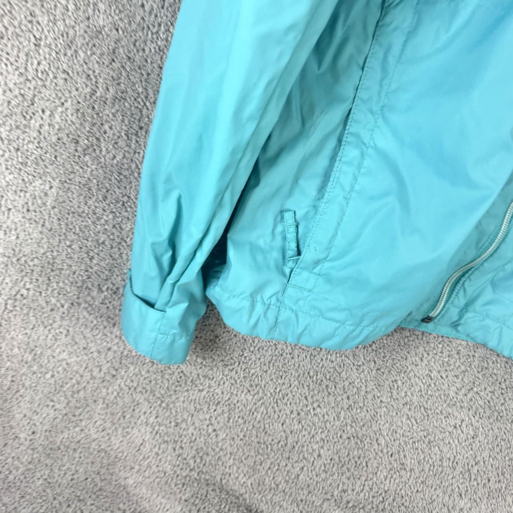 Vintage Columbia Jacket Womens Medium Blue Hooded Full Zip Lightweight Windbreaker Shell Size M / US 6-8 / IT 42-44 - 2 Thumbnail