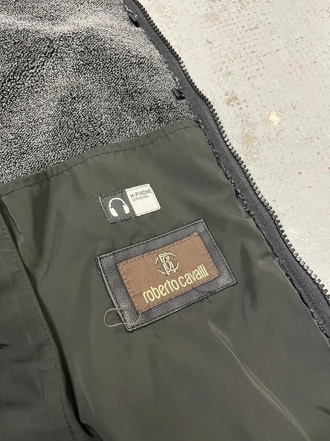 Roberto Cavalli 2010s Roberto Cavalli Black Leather Hooded Jacket Size US L / EU 52-54 / 3 - 10 Thumbnail