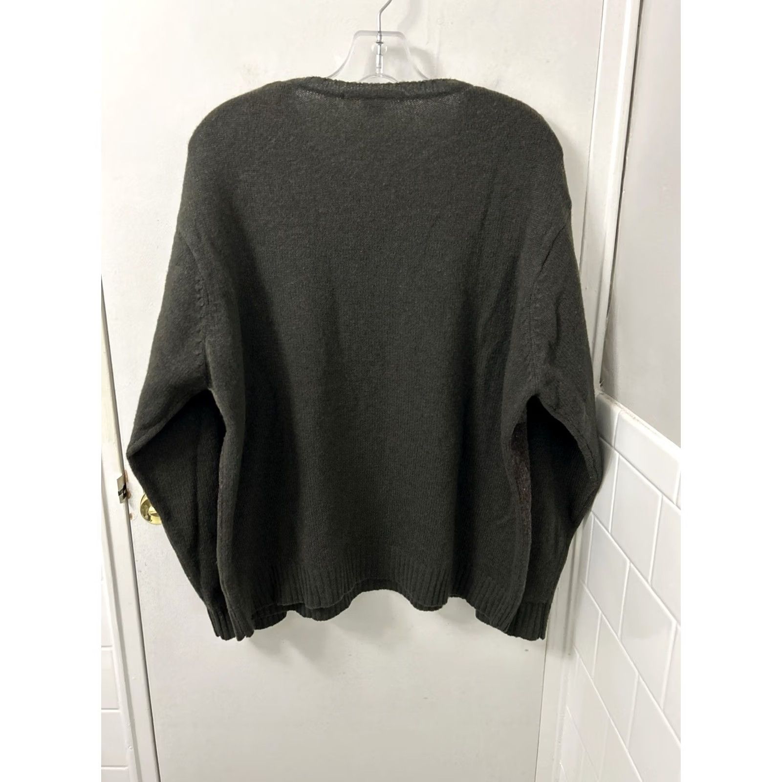 Perry Ellis VTG Perry Ellis Sweater Mens L Green Lambswool Crewneck Striped L/S Size US L / EU 52-54 / 3 - 6 Thumbnail