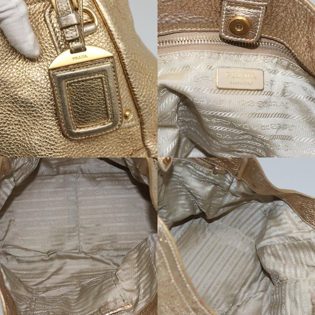 Prada PRADA Tote Bag Leather Gold Tone Size ONE SIZE - 11 Thumbnail