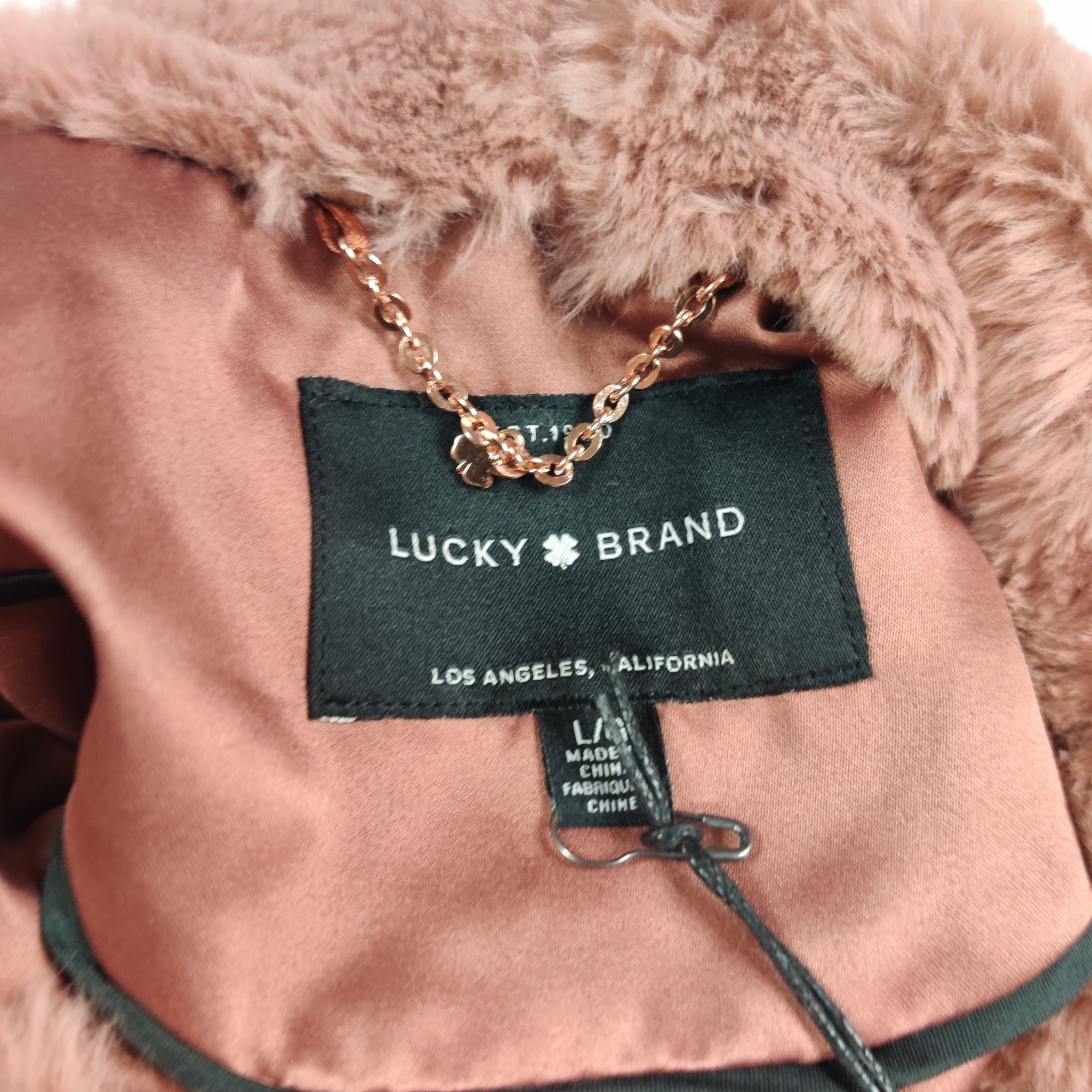 Lucky Brand Lucky Brand L Womens Pink Faux Fur Hooded Jacket Rose Gold Z Size L / US 10 / IT 46 - 7 Thumbnail