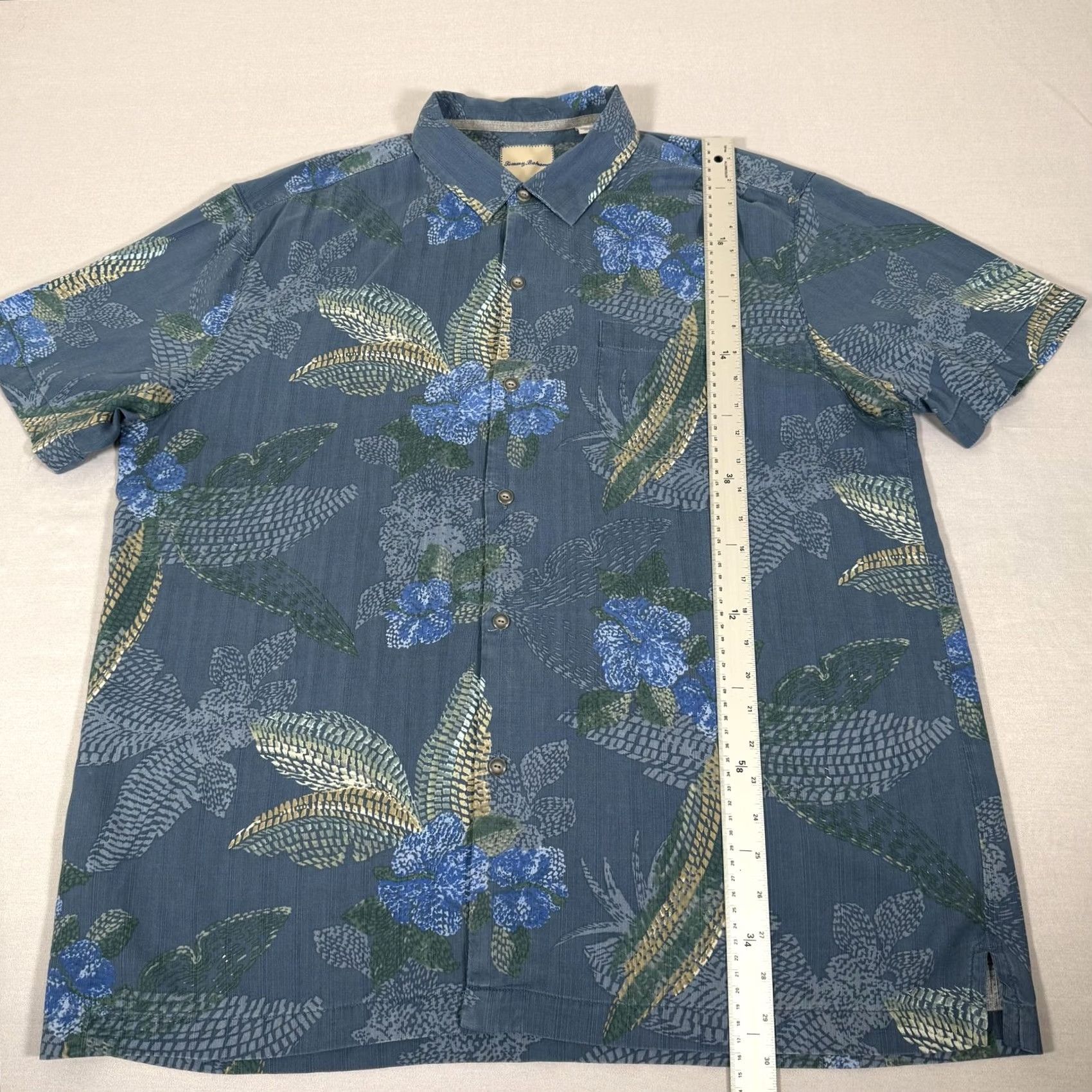 Tommy Bahama Tommy Bahama Shirt Mens XL Blue Floral Hawaiian Silk Button Up Ocean Beach Shirt Size US XL / EU 56 / 4 - 5 Thumbnail
