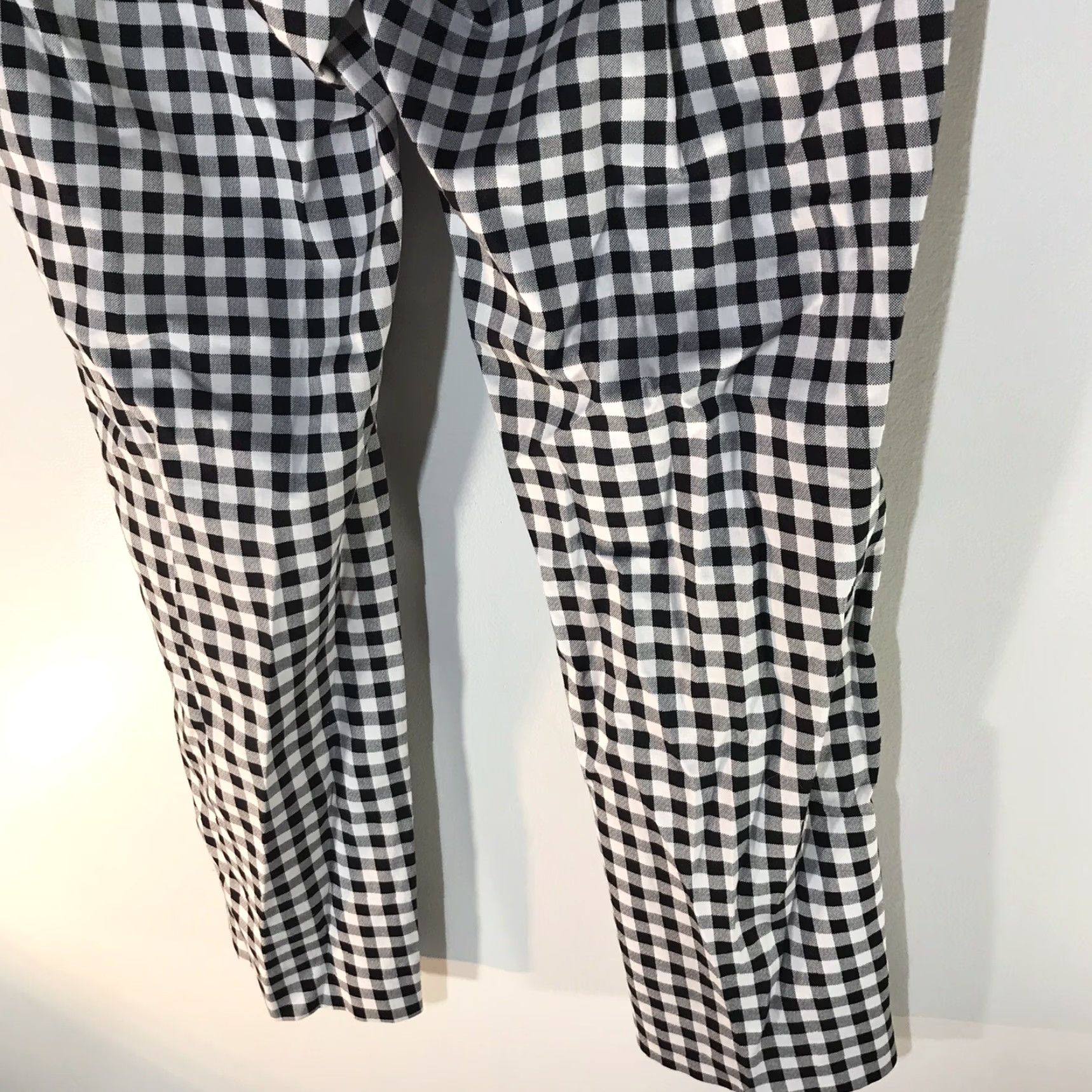 Banana Republic VINTAGE Banana Republic Dress Pants Womens Size 6P Check Tapered Trousers Fall Spring Summer Black/White Size 28" / US 6 / IT 42 - 6 Thumbnail