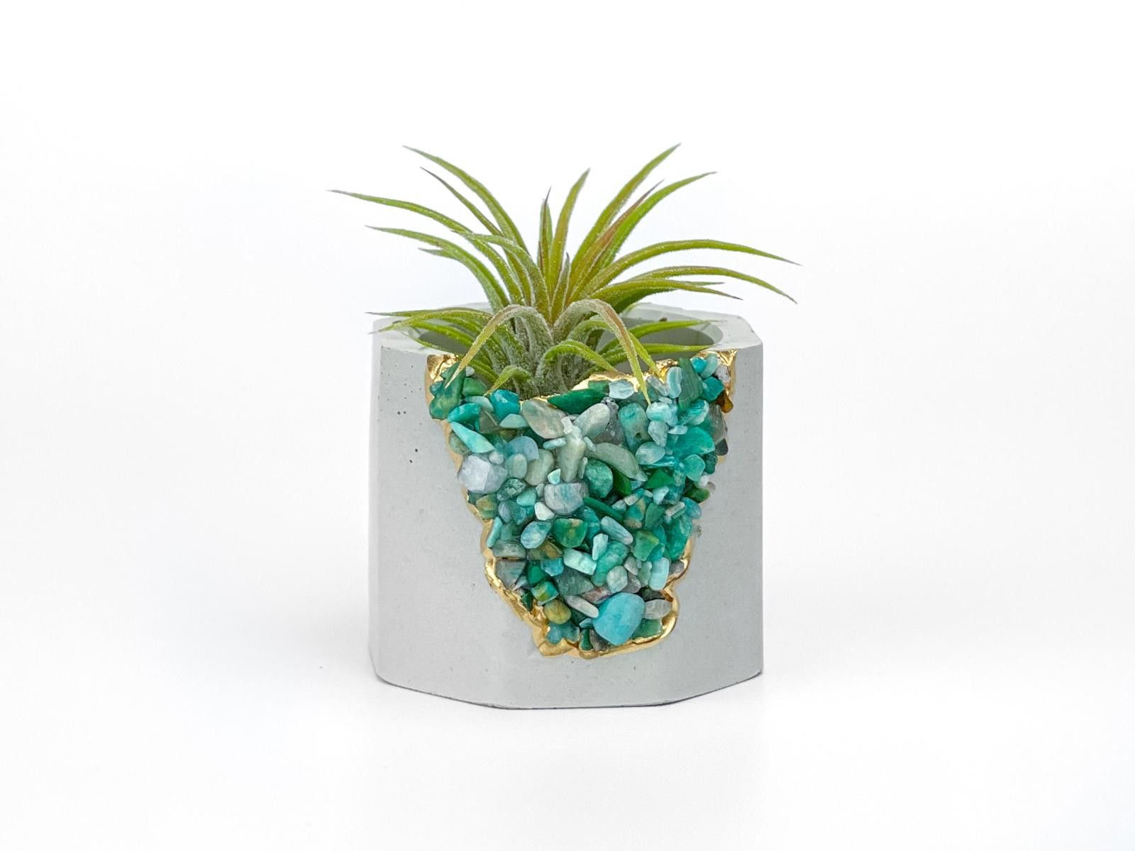Other Amazonite Air Plant Holder | Succulent Crystal Geode Planter Size ONE SIZE - 6 Thumbnail
