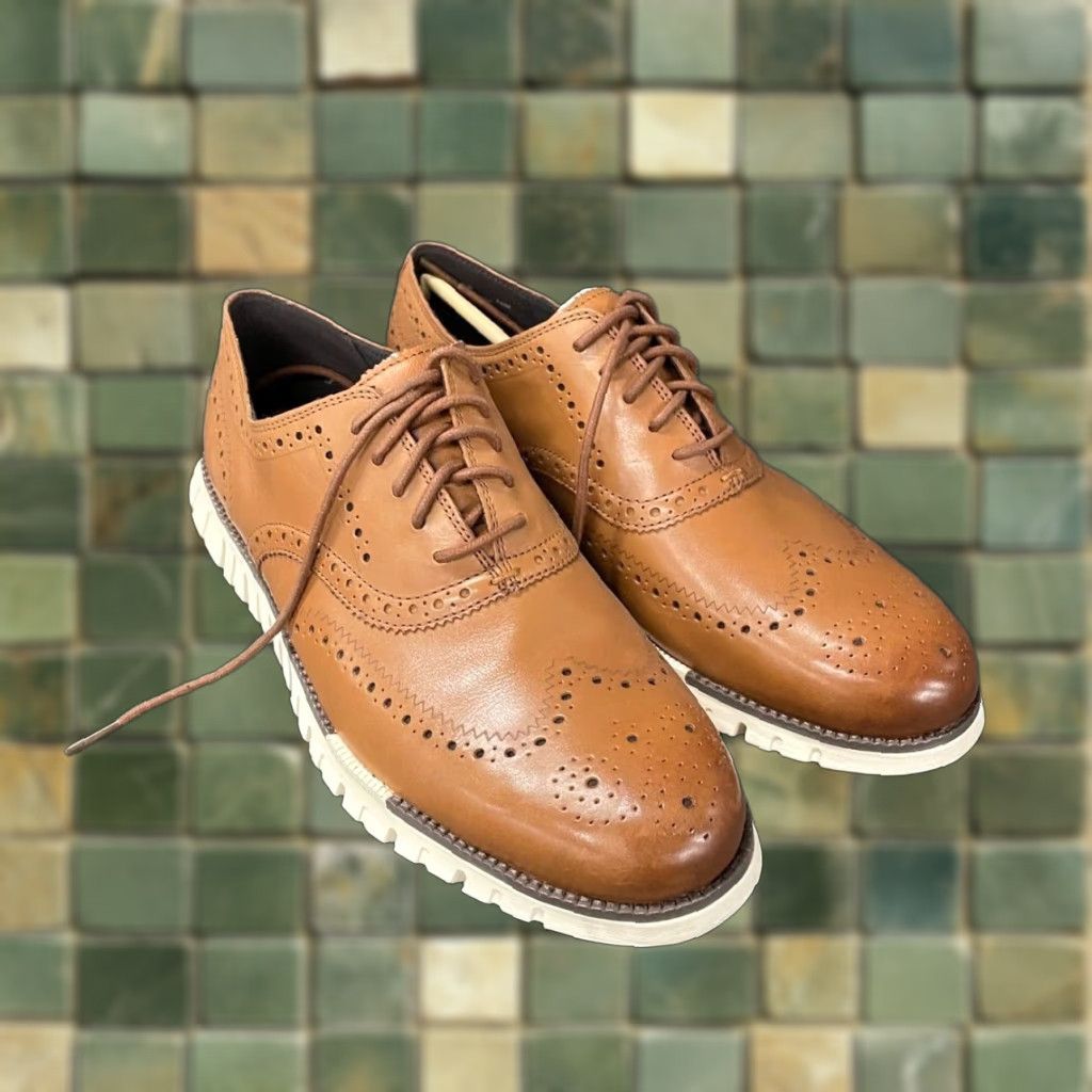 COLE HAAN Zerogrand Remastered Wingtip Oxford Dress Shoe Men's Size 10 M Brown