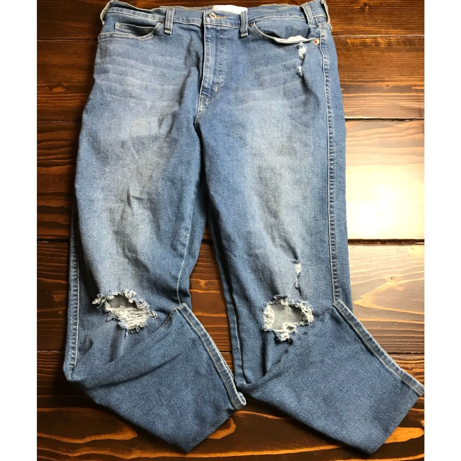 Levi's Levi's Jeans Women 16 High Rise Straight Heritage Distressed Blue Denim Womens Size 38" / US 16 / IT 52 - 2 Thumbnail