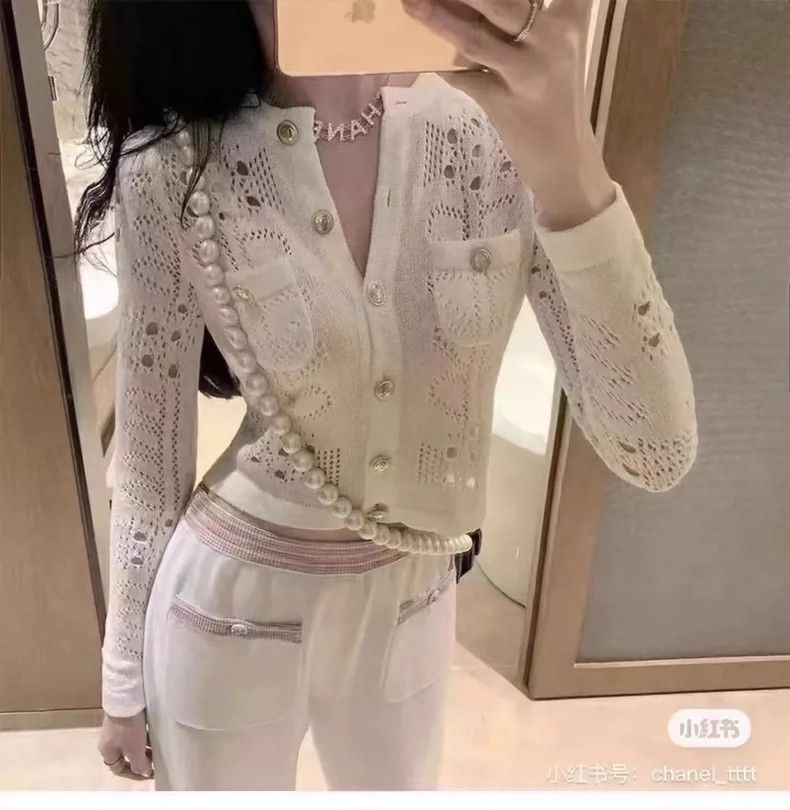 Chanel Chanel Hollow-out knitted cardigan with long sleeves Nextar Size XXS / US 00 / IT 34 - 7 Thumbnail