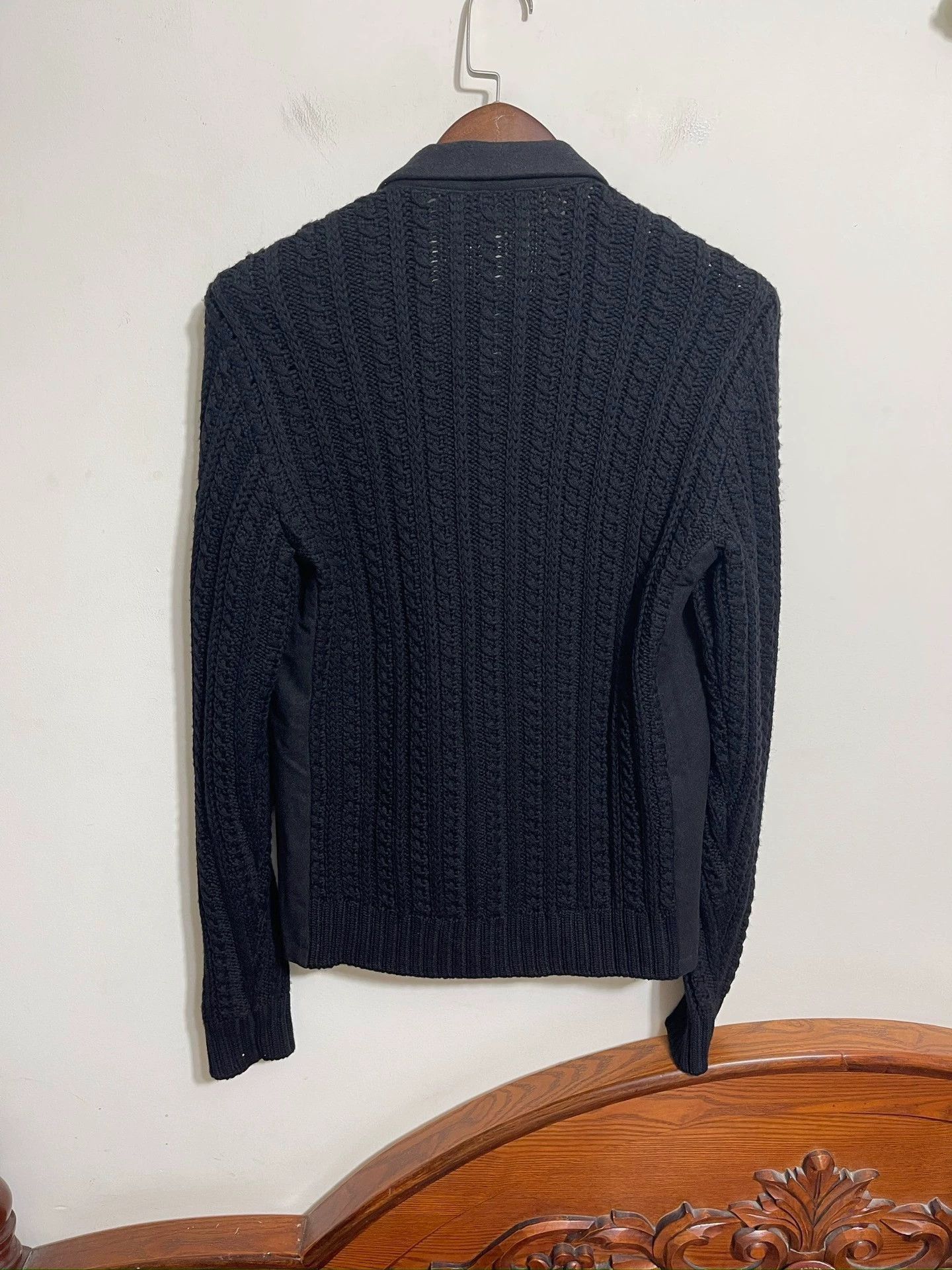 Dolce & Gabbana Black Blazer-Style Jacket with Knit Sleeves, Size L Size US XXS / EU 40 - 2 Thumbnail