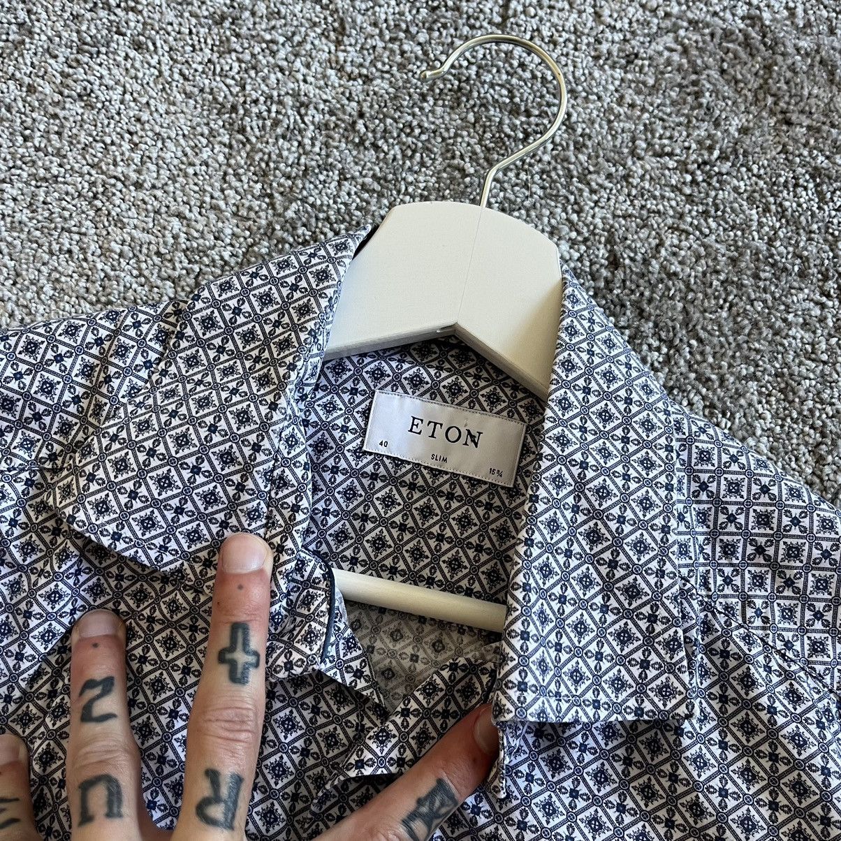 Eton Eton Monogram Shirt 40 Size US S / EU 44-46 / 1 - 3 Thumbnail
