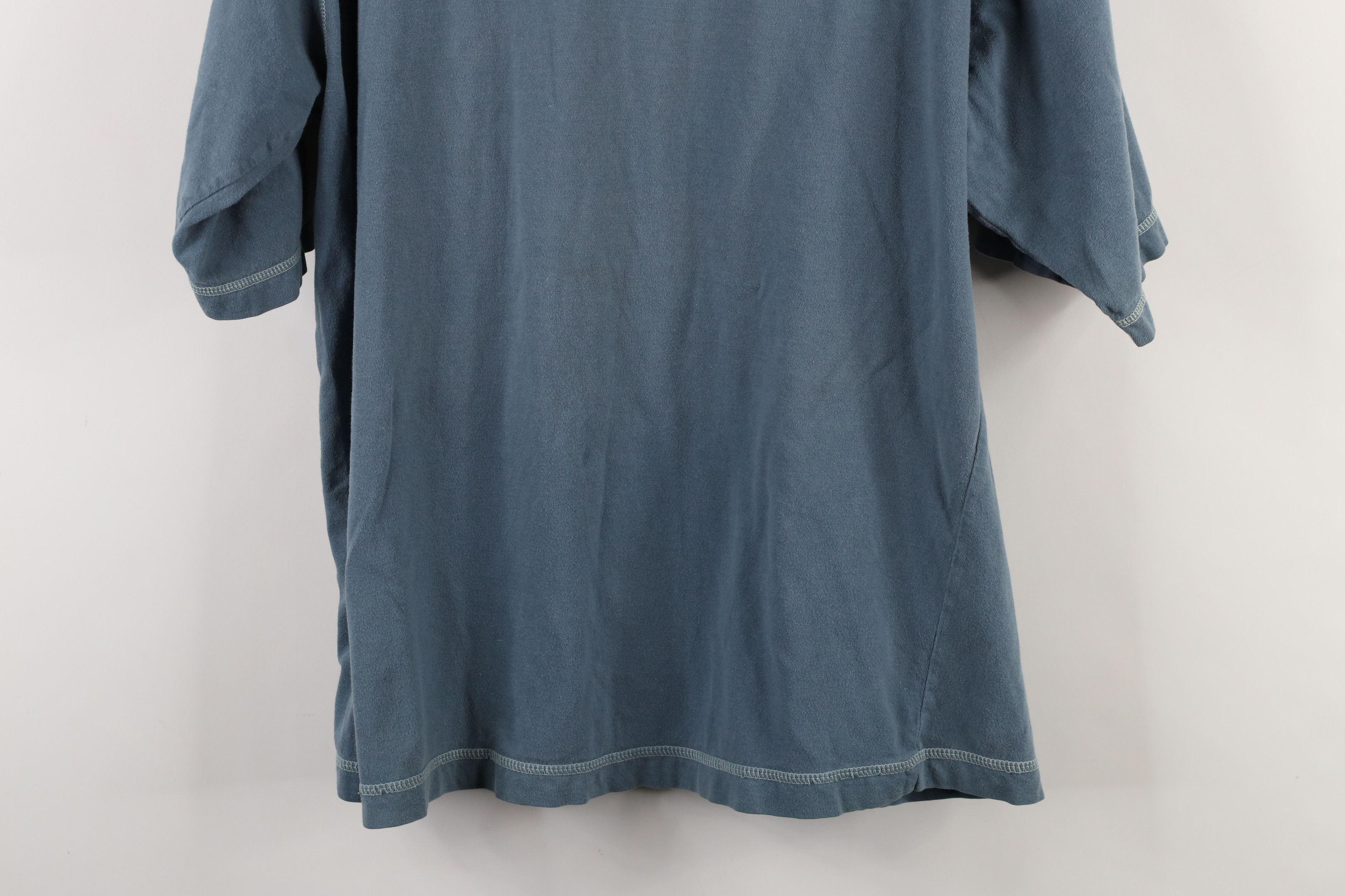 Levi's × Vintage Vintage 90s Levis Baggy Fit Ribbed Henley T-Shirt Blue Size US M / EU 48-50 / 2 - 12 Thumbnail