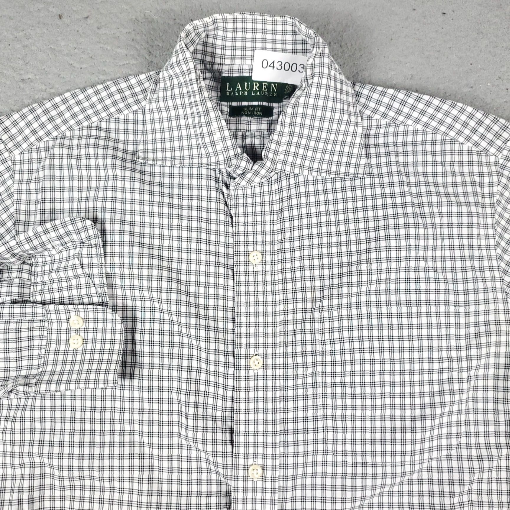 Ralph Lauren Ralph Lauren Shirt Mens 15.5 Gray White Plaid Dress Button Up Long Sleeve Size 42R - 2 Thumbnail