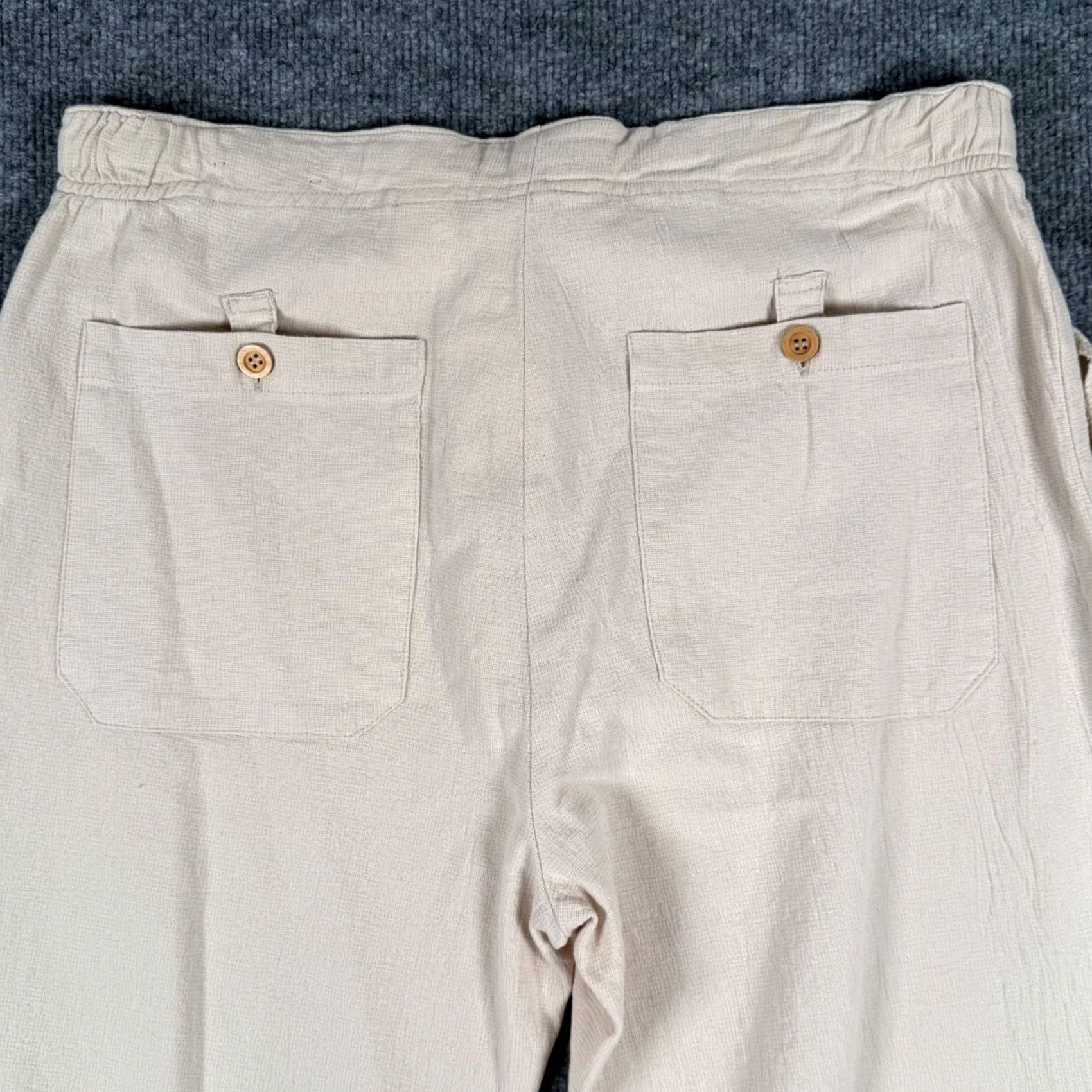 Vintage Boho Coastal Med Lightweight Wide Leg Relaxed Fit Pants Travel Cotton Vacation Size 32" / US 10 / IT 46 - 5 Thumbnail