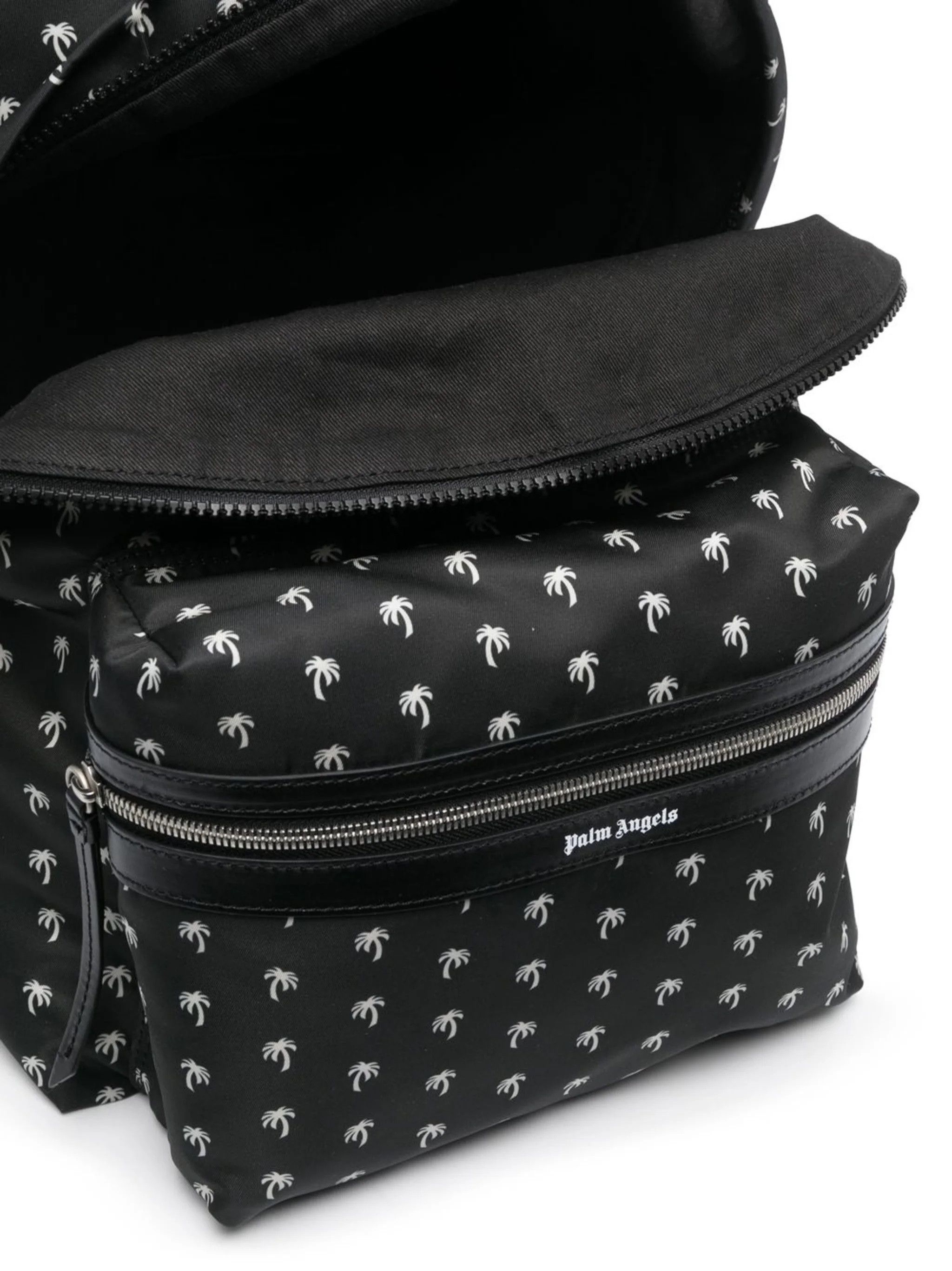 Palm Angels Palm Angels Mini Palms Backpack Black White Men's One Size Size ONE SIZE - 4 Thumbnail