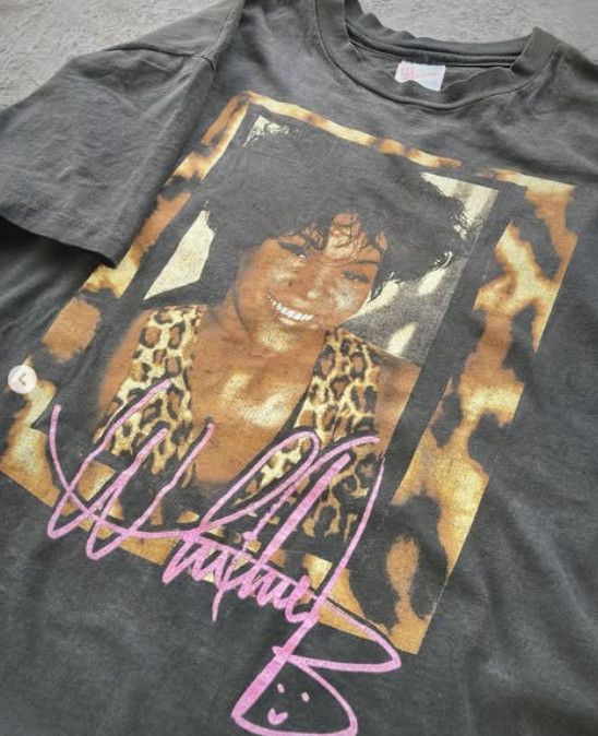Band Tees × Vintage Vintage 90s Whitney Houston Tee Size US XL / EU 56 / 4 - 2 Thumbnail