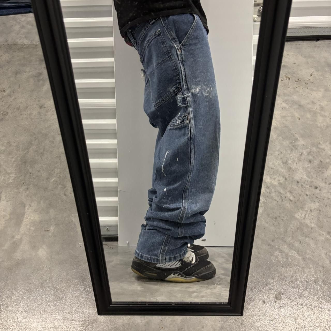 Japanese Brand × Vintage Crazy Vintage Y2K/2000s Dark Wash Workwear Carpenter Denim Jeans! Size US 36 / EU 52 - 2 Thumbnail
