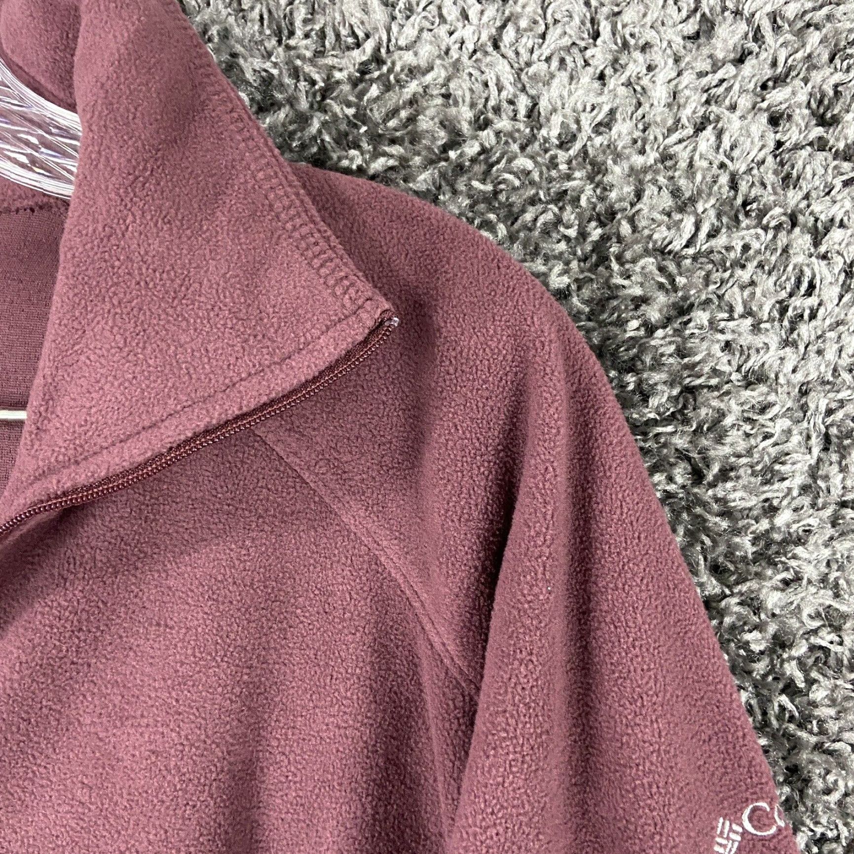 Vintage Columbia Pullover Jacket Fleece Women XL Maroon Long Sleeve Jacket Women XL Red Basic Jacket Mens? Size XL / US 12-14 / IT 48-50 - 5 Thumbnail