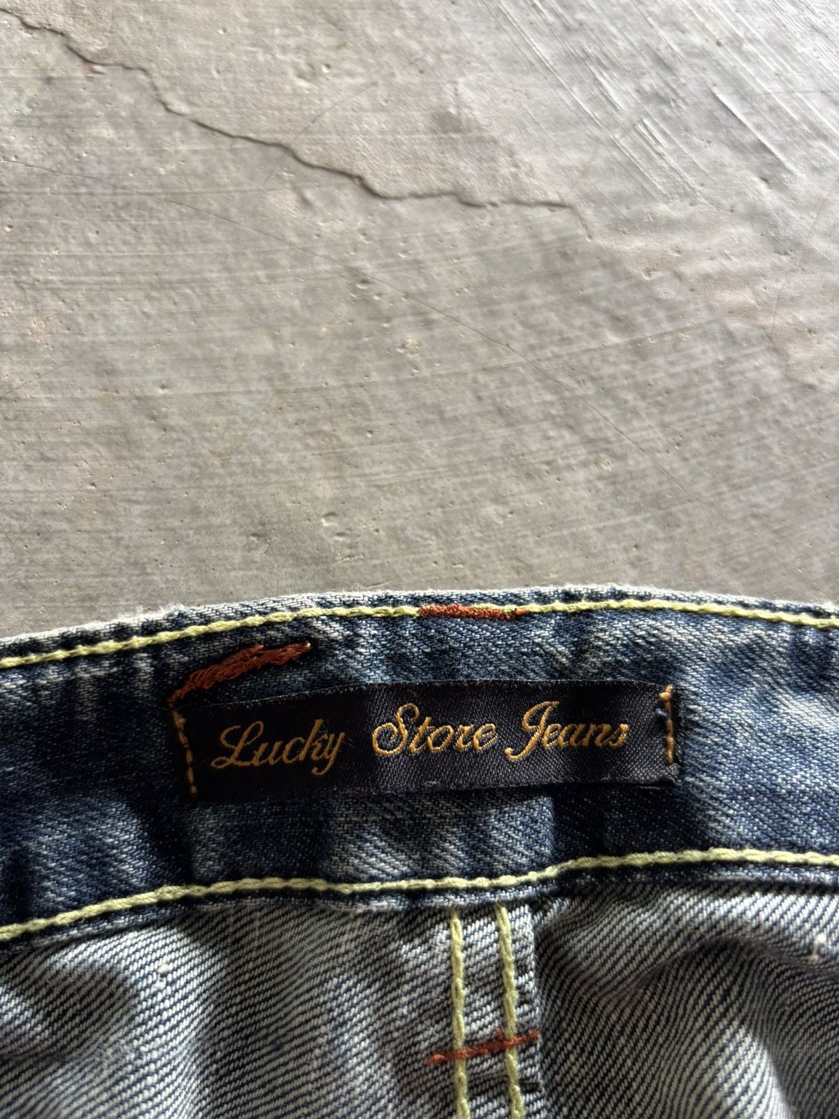 Tornado Mart FLARE LUCKY STORE JEANS JAPANESE DENIM STUDDED RUSTY MUDWASH Size US 31 - 5 Thumbnail