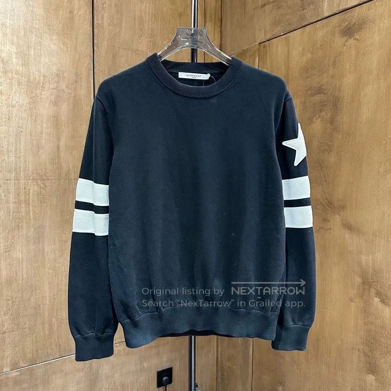 Givenchy Givenchy Five-Star Embroidered Striped Knit Black Hoodie Size US XL / EU 56 / 4 - 1 Thumbnail