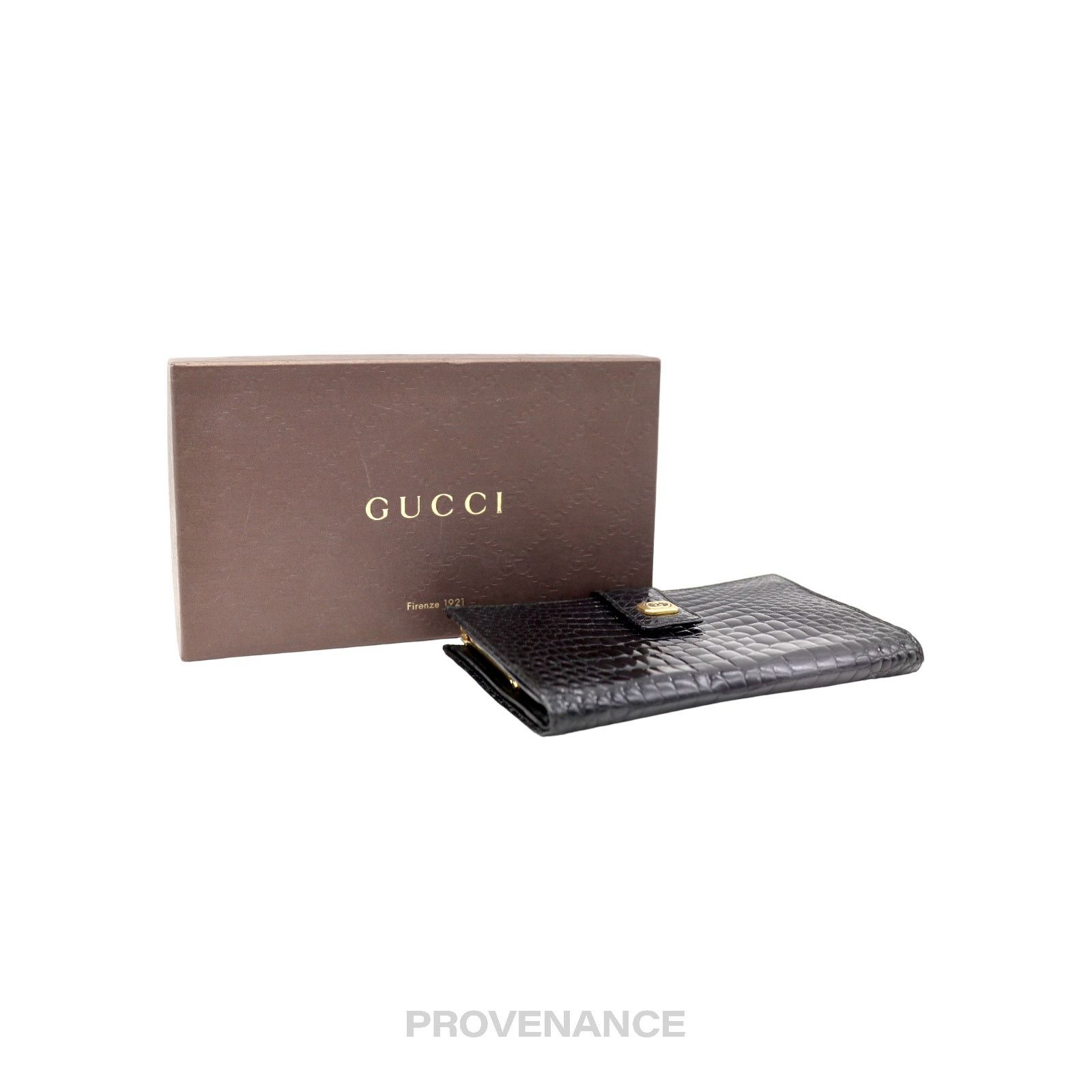 Gucci 🔴 Gucci Long Wallet - Black Crocodile Size ONE SIZE - 2 Thumbnail