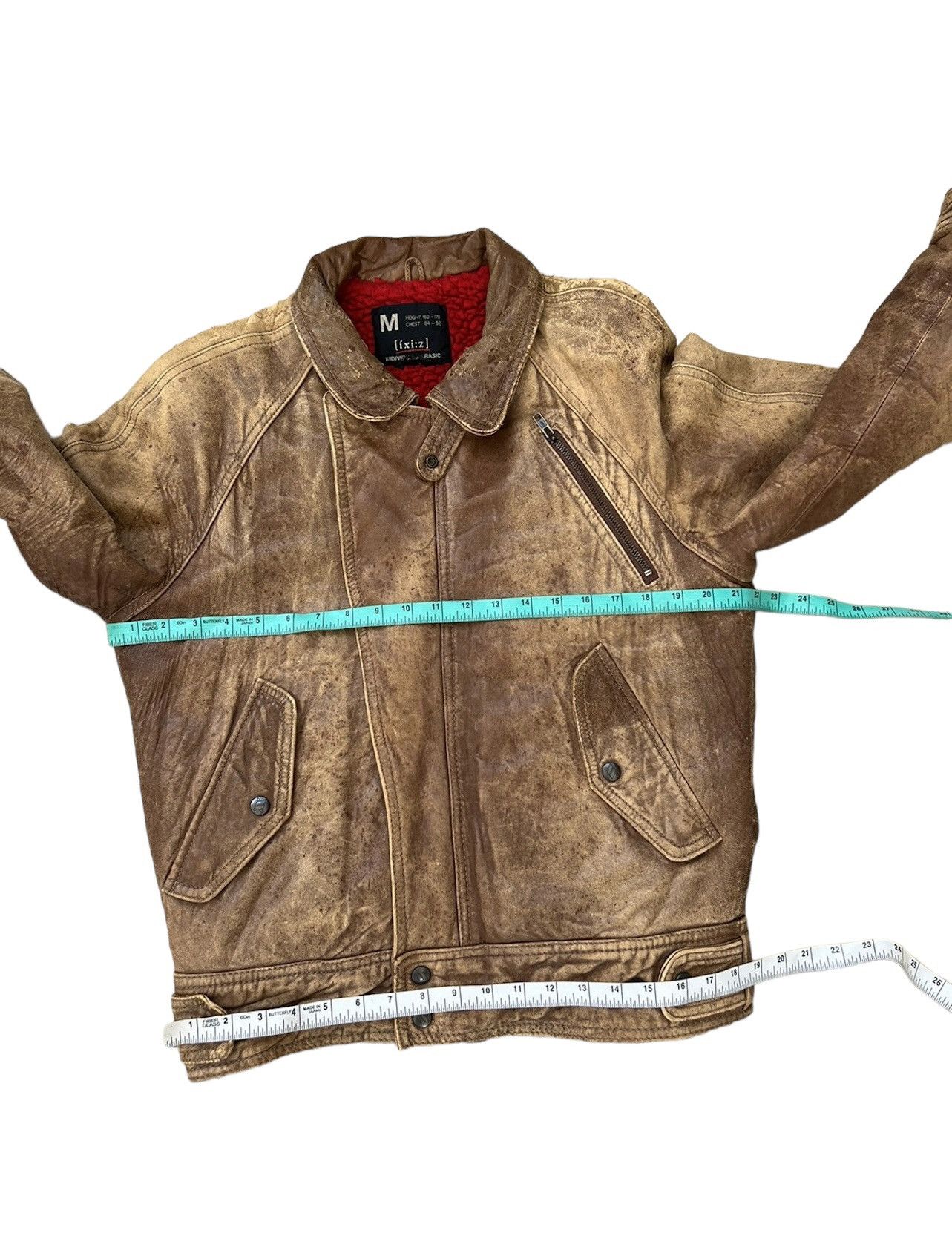 Leather Vintage 80s ixi:z Distress Patina Leather Lined Moto Jacket Size US M / EU 48-50 / 2 - 3 Thumbnail