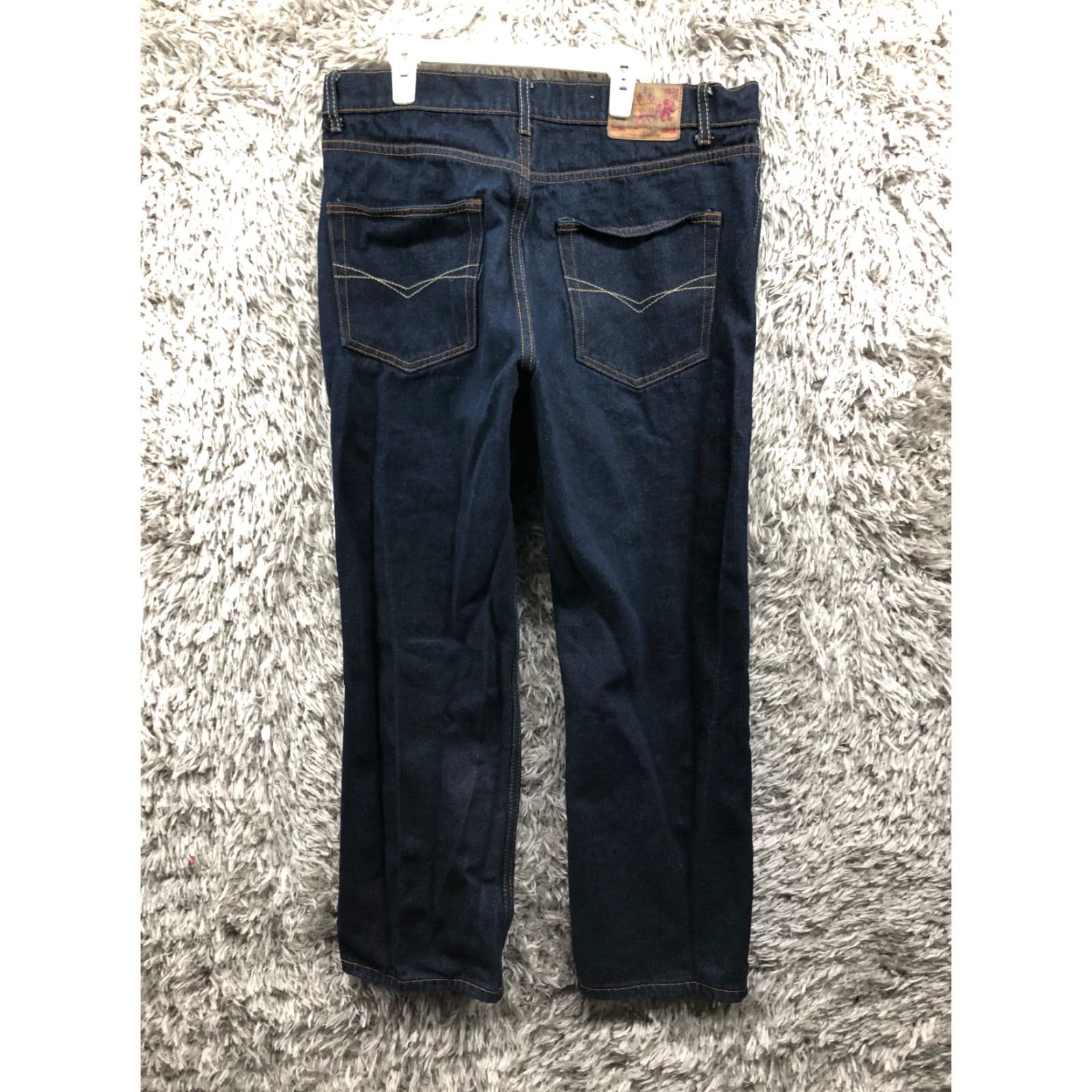 Denime Trust Jeans Mens Mid Rise Straight Leg Dark Wash Blue Denim Jeans 36x32 Regular Belt Loops 5-Pocket Size US 36 / EU 52 - 5 Thumbnail