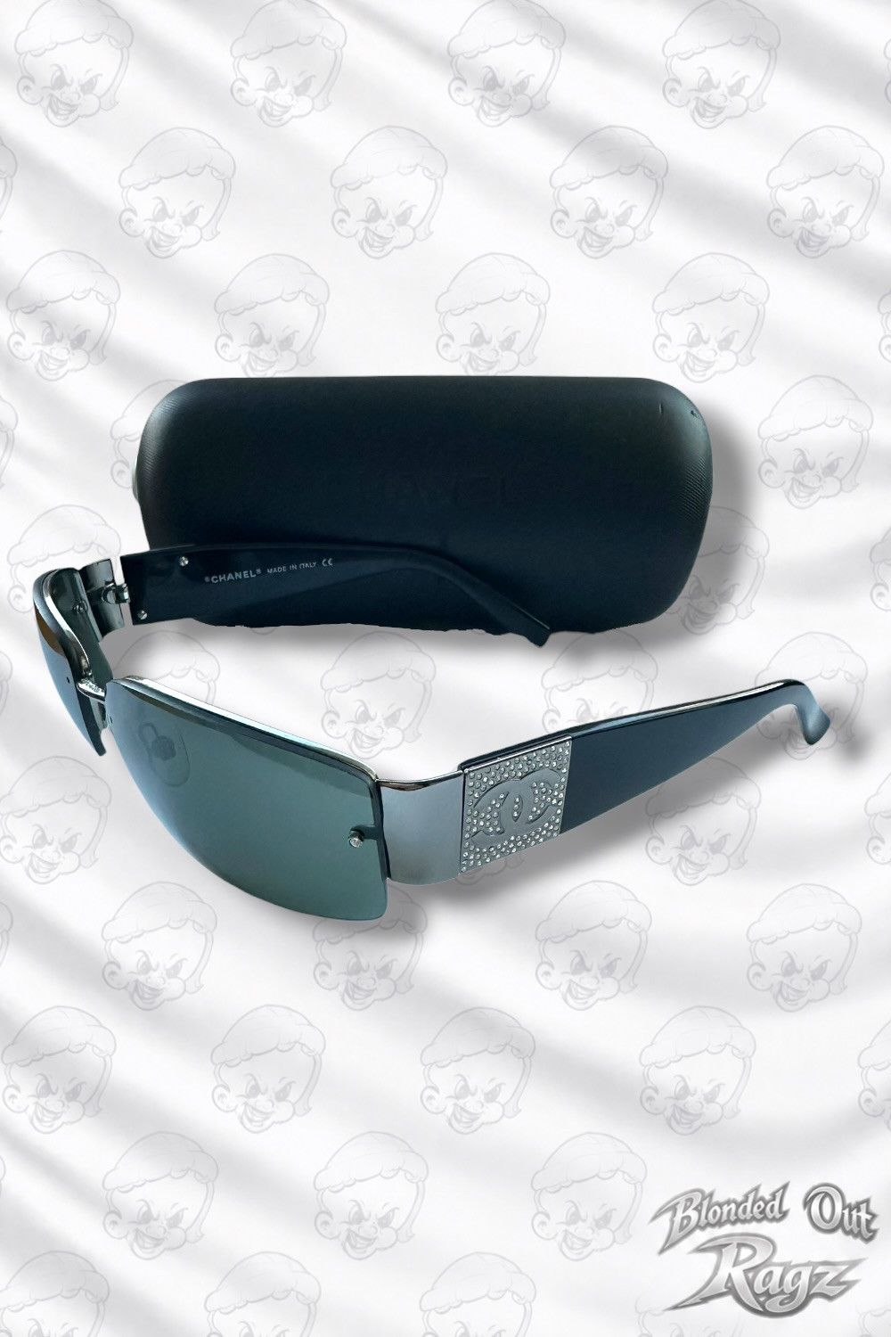 Chanel Chanel Rhinestone 4117 Metal Black Rimless Sunglasses Vintag Size ONE SIZE - 1 Thumbnail